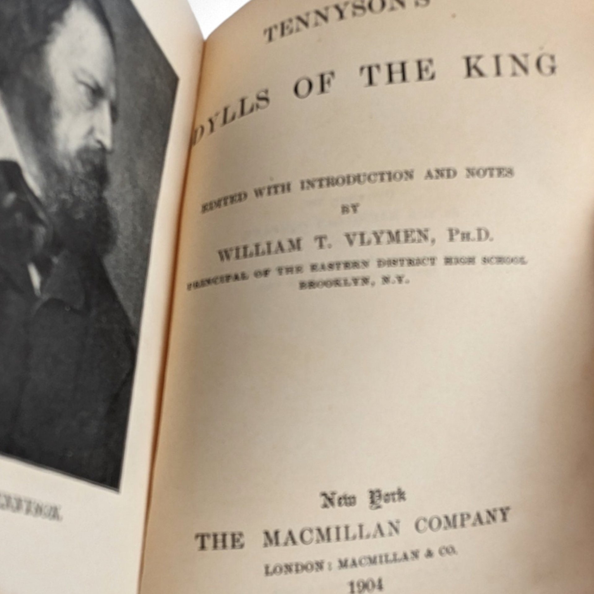 Antique 1904 Tennyson's Idylls of the King Book,  Macmillan Company,  Arthurian Legends,  Poetry Book,  Edited by William T. Vlymen