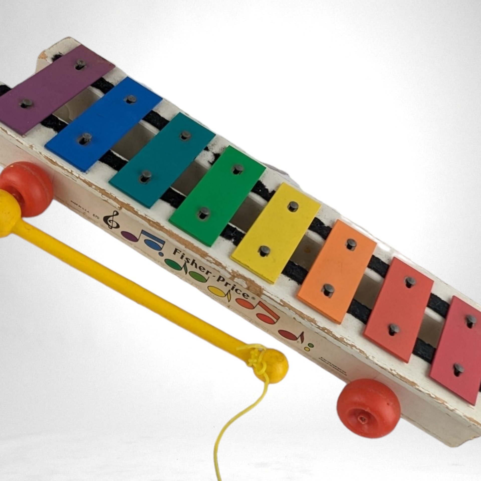 Vintage Fisher-Price Pull-A-Tune Xylophone, Wooden Musical Pull Toy,  Classic Baby Toy, 1960s-70s, Educational Toy