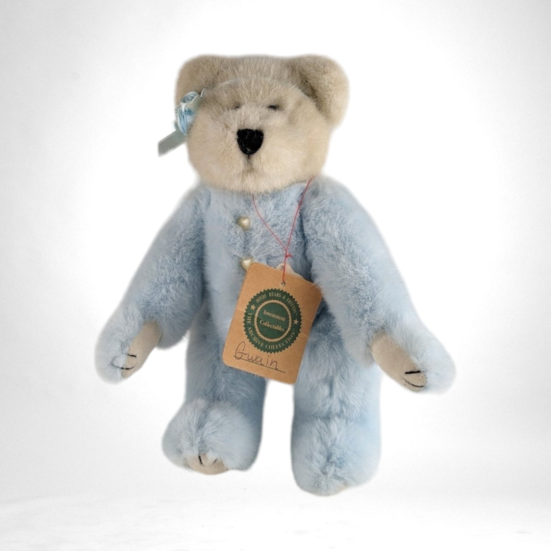 Vintage Boyds Bears "Gwain" 11" Plush Bear in Blue