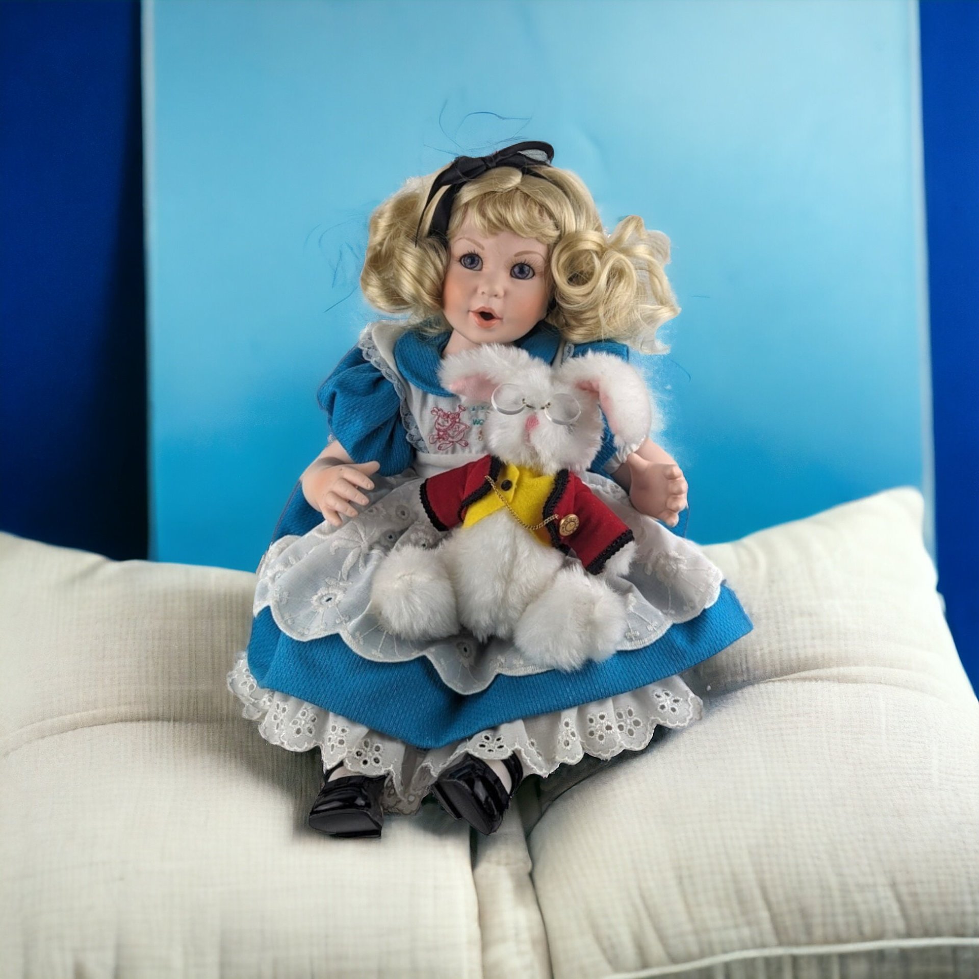 Collectible Disney Doll |  Baby Alice in Wonderland & Rabbit | Vintage