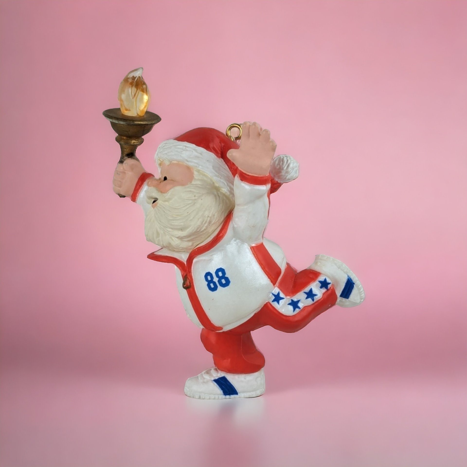 Vintage Patriotic Santa Ornament Lot | 4 Piece Set | Hallmark & Carlton Cards | Christmas Decor | Collectible Ornaments