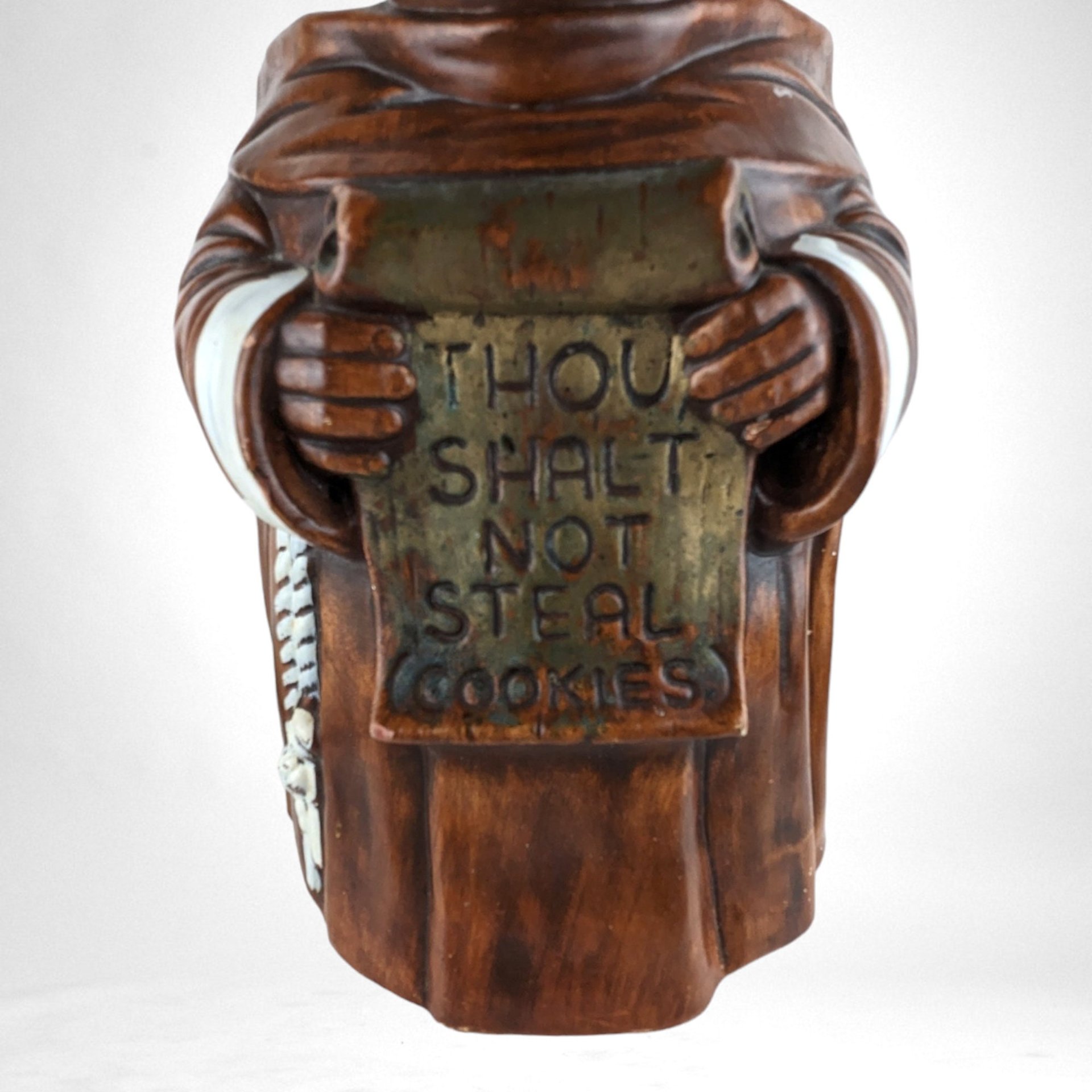 Vintage Treasure Craft Monk Cookie Jar | "Thou Shalt Not Steal Cookies" |  Humorous
