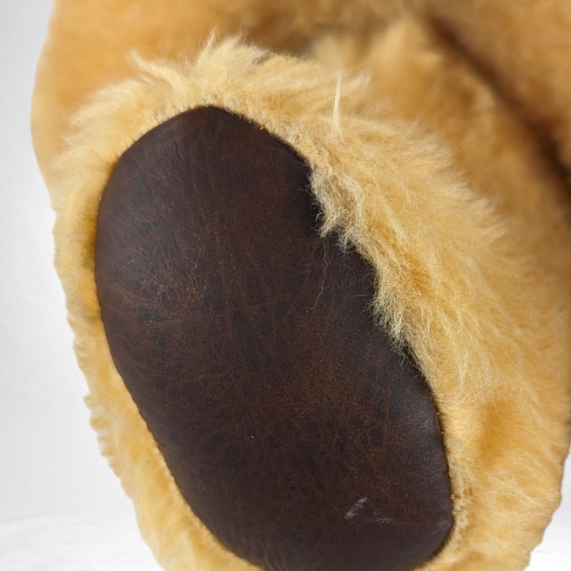 Vintage Tan 16" Teddy Bear with Blue Bow