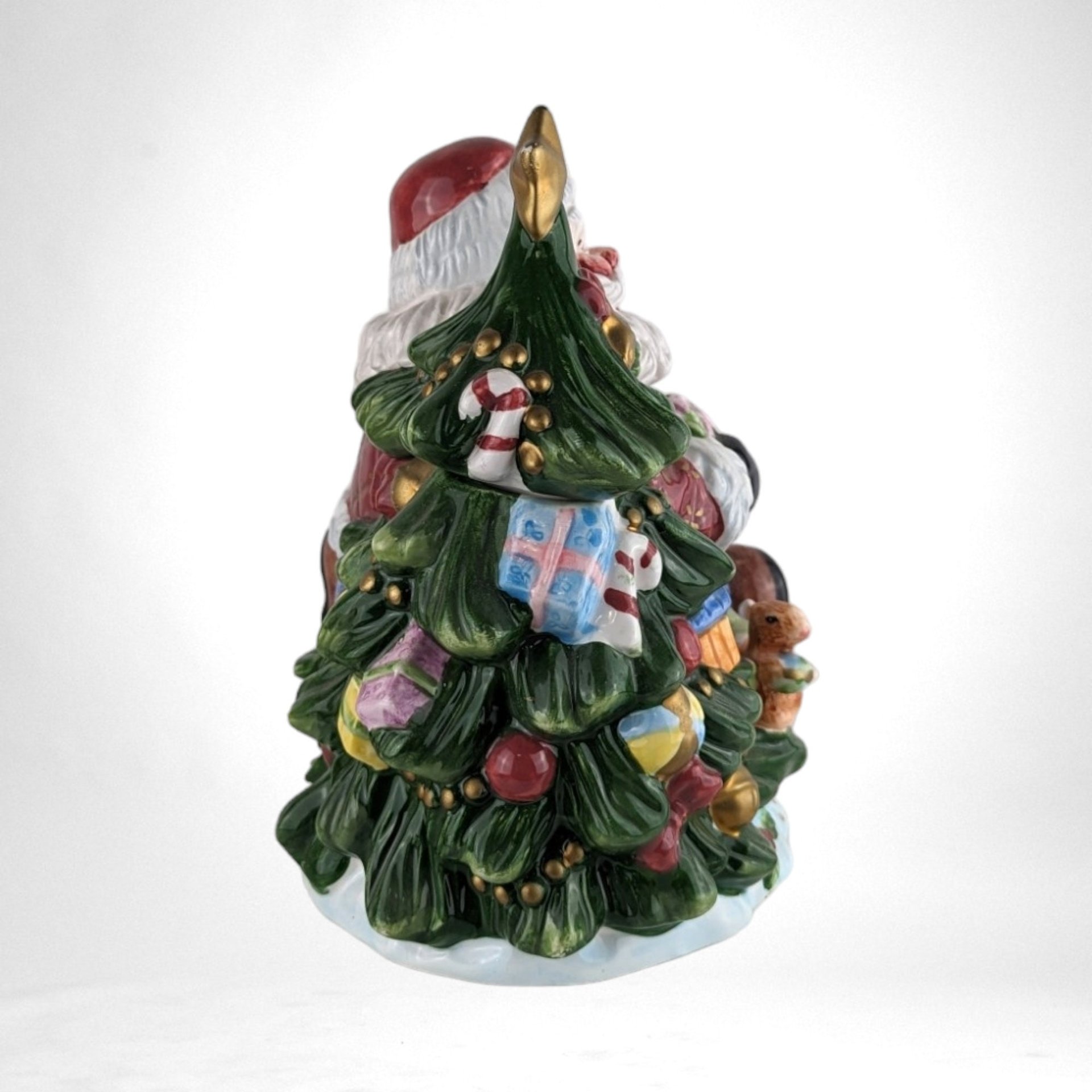 Vintage Santa Claus Cookie Jar | 8" Ceramic Santa with Toys | Christmas Decor | Retro Holiday Kitchenware