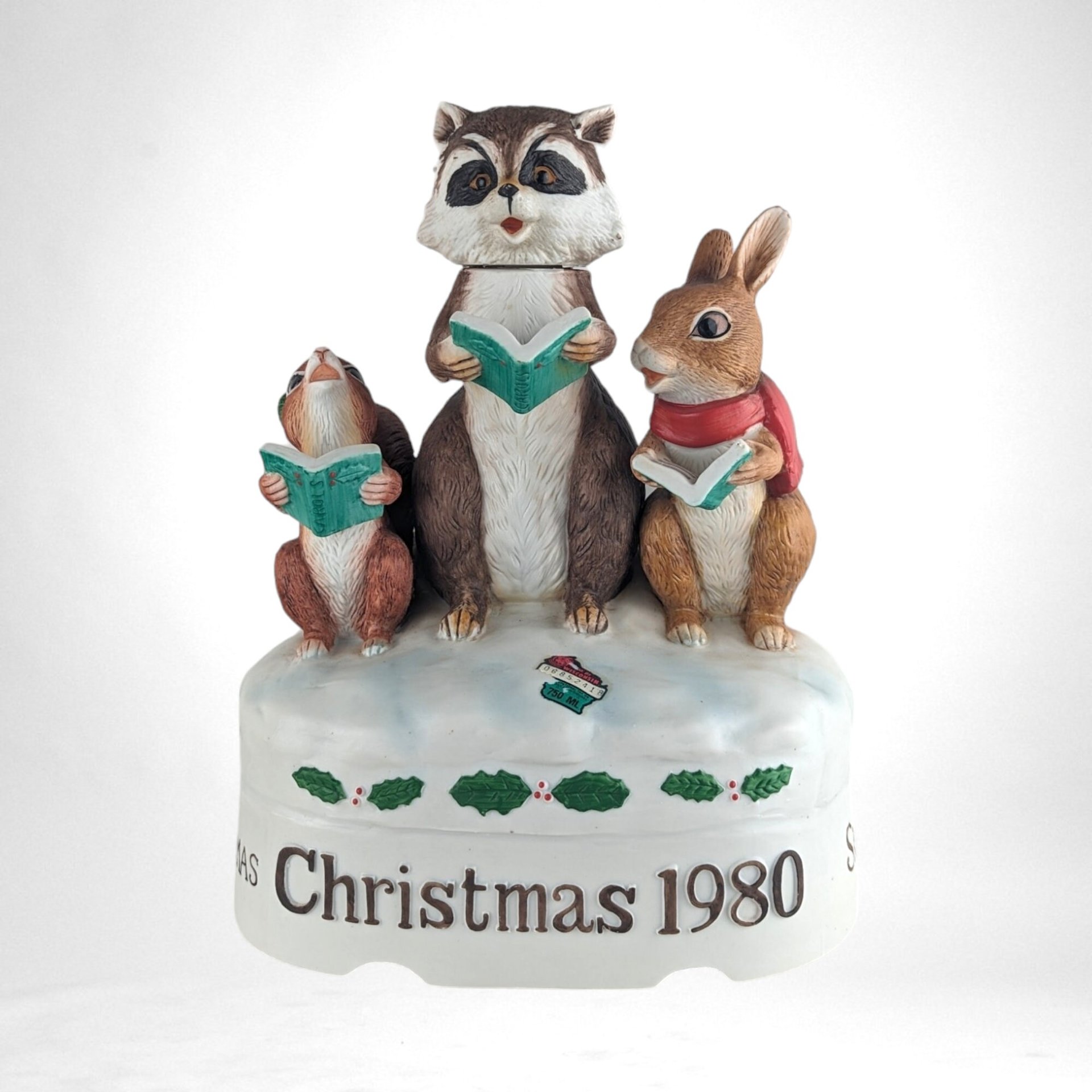 1980 Ski Country Woodland Trio Christmas Music Box/Decanter| Empty | Please Read