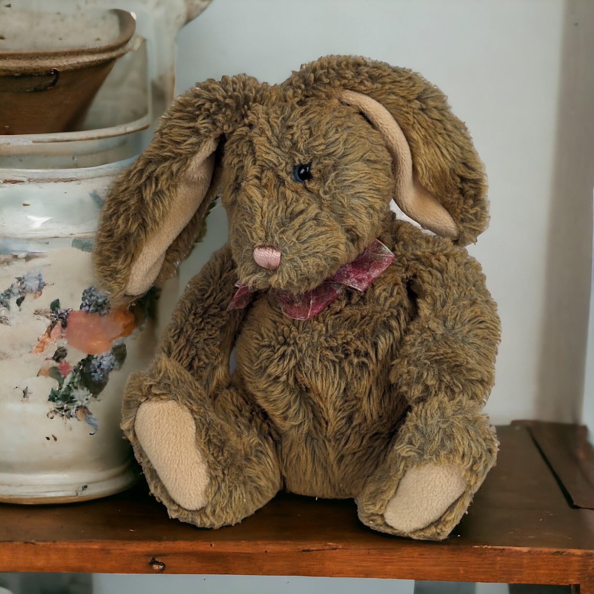 Vintage Gund Nutmeg Plush Rabbit, 10-inch Stuffed Animal, Collectible Toy, Brown Bunny Rabbit, Gift for Kids
