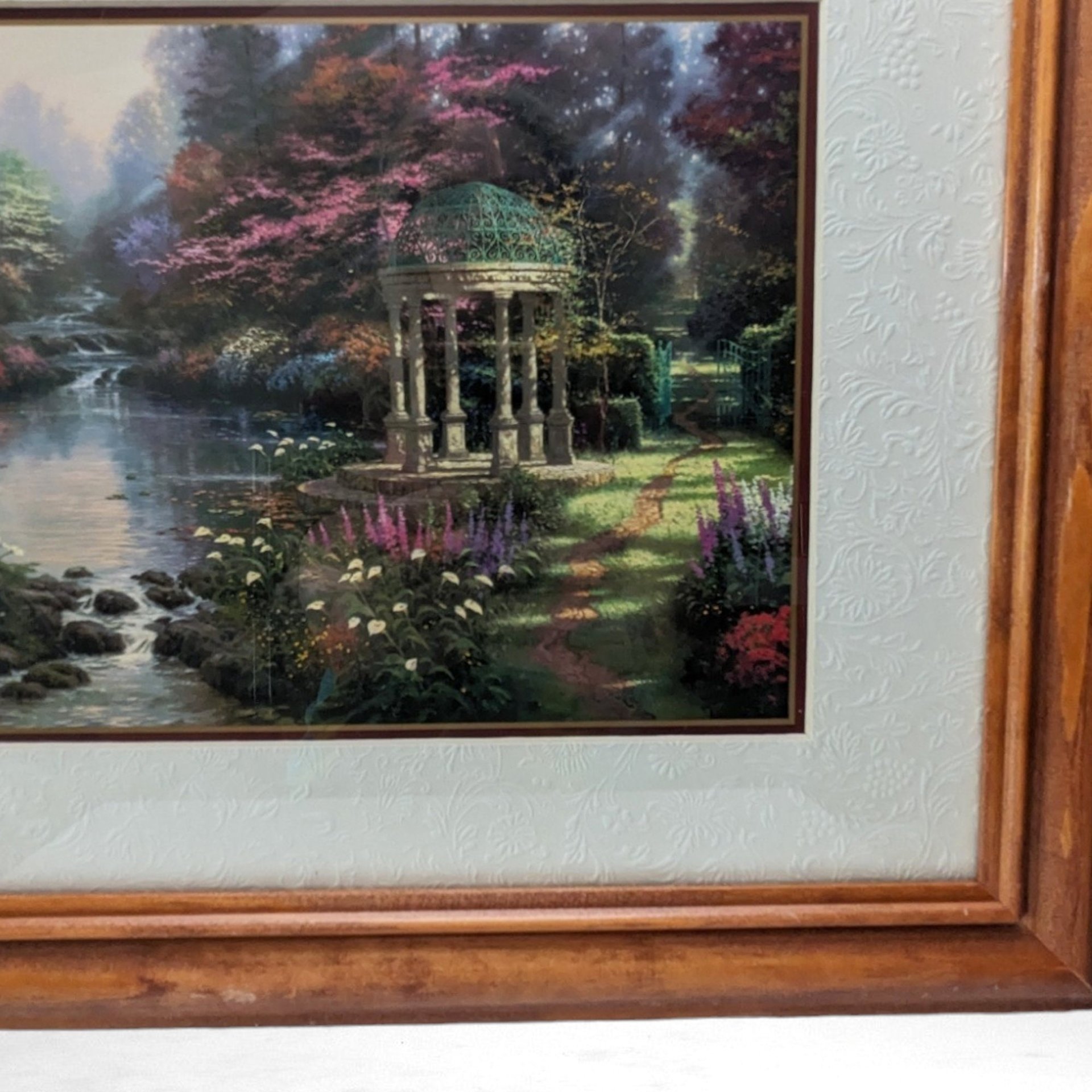 Vintage Thomas Kinkade "The Garden of Prayer" Framed Print | Inspirational Wall Art |  Home Decor | 16.5" x 13.5"