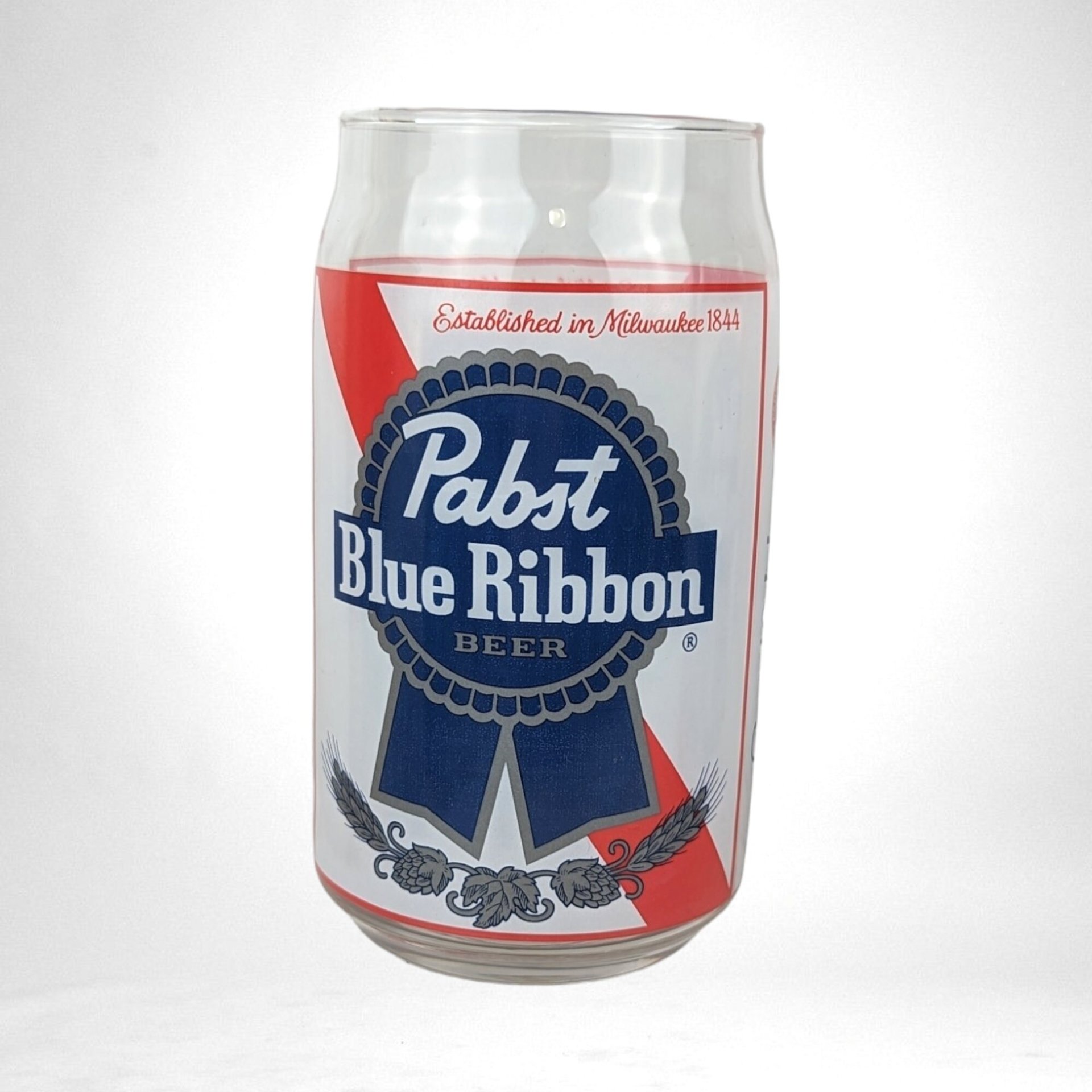 Vintage Pabst Blue Ribbon Beer Glasses, Pair, 5.5" Tall, Excellent Condition, Collectible Barware, Gift for Beer Lovers