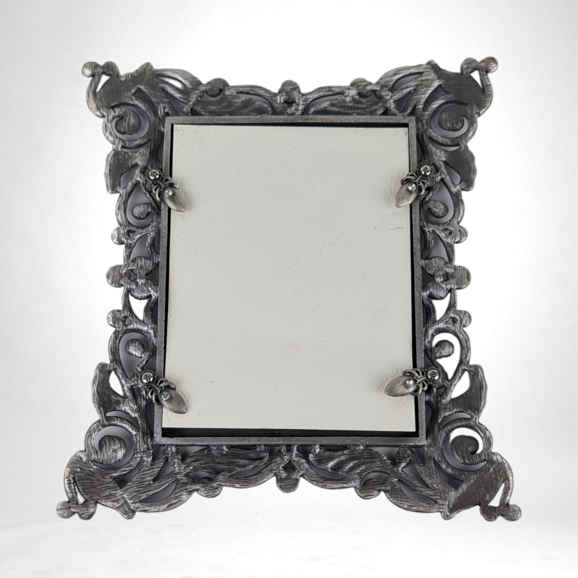 Vintage Sherborne Purple Enamel & Crystal Picture Frame | 3x4 Photo | Ornate Jeweled Frame | Victorian Style Home Decor