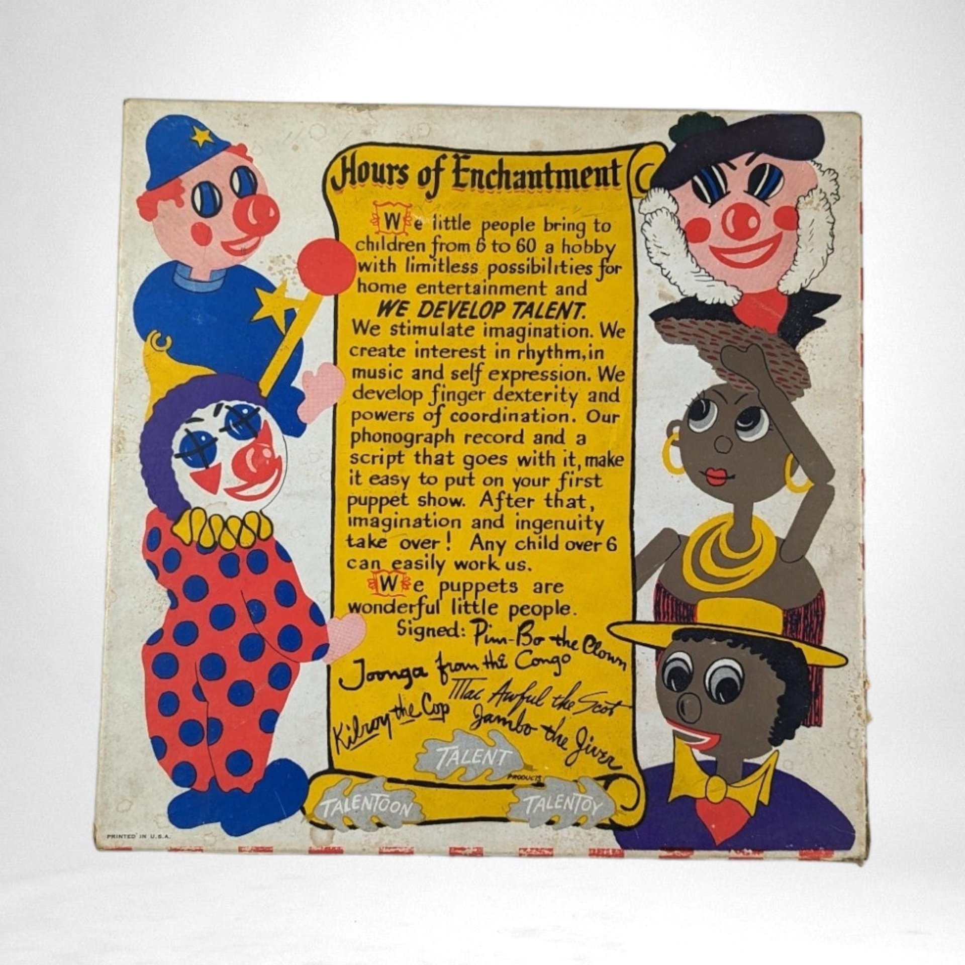 Vintage Effanbee Talentoy "Jambo The Jiver" Marionette Puppet, 1940s Puppet, Collectible Toy,  Dancing Puppet,  Vintage Toy with Box