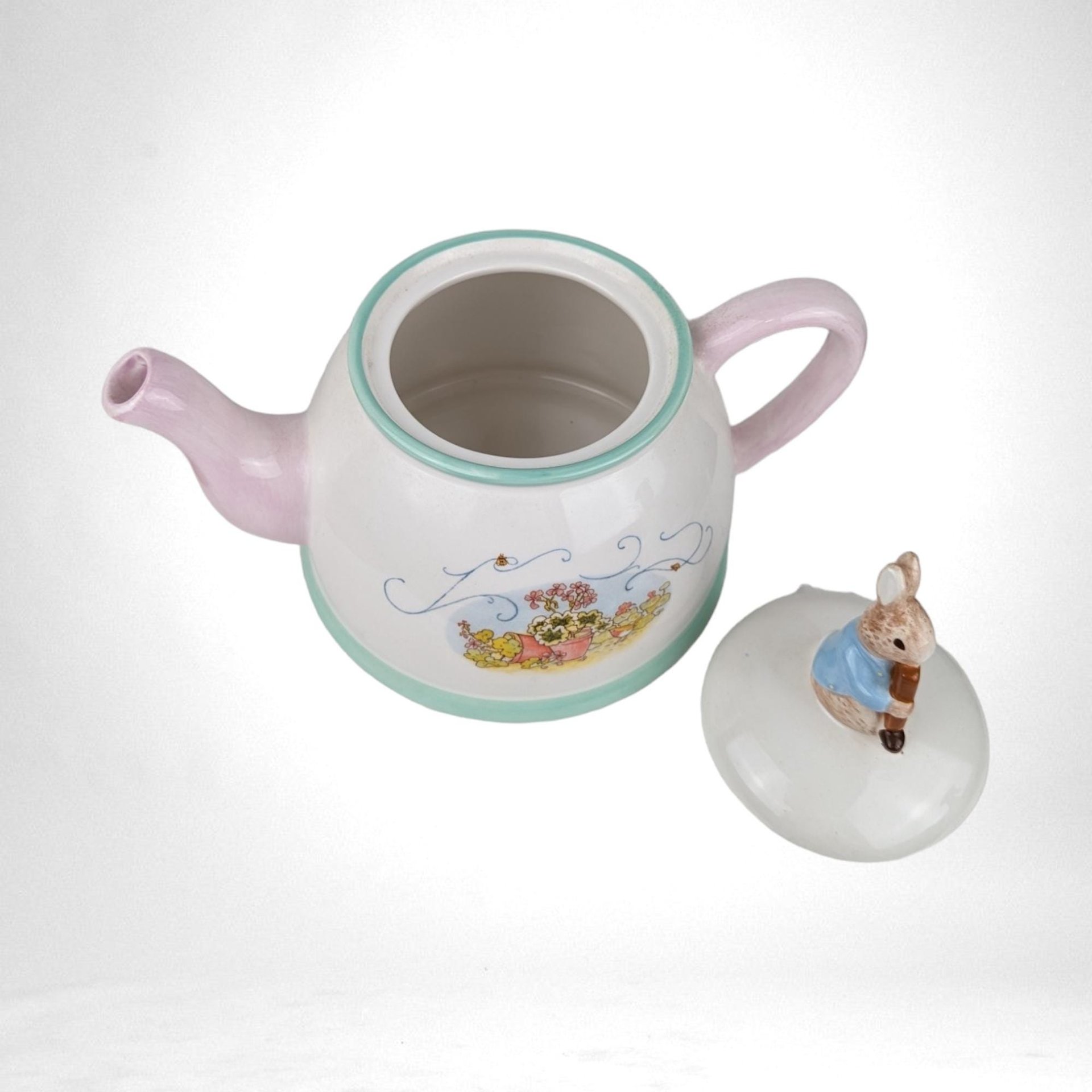 2002 Beatrix Potter Peter Rabbit Teapot | Telefloral Collectible Ceramic Teapot | Charming Nursery Decor | Gift for Rabbit Lovers
