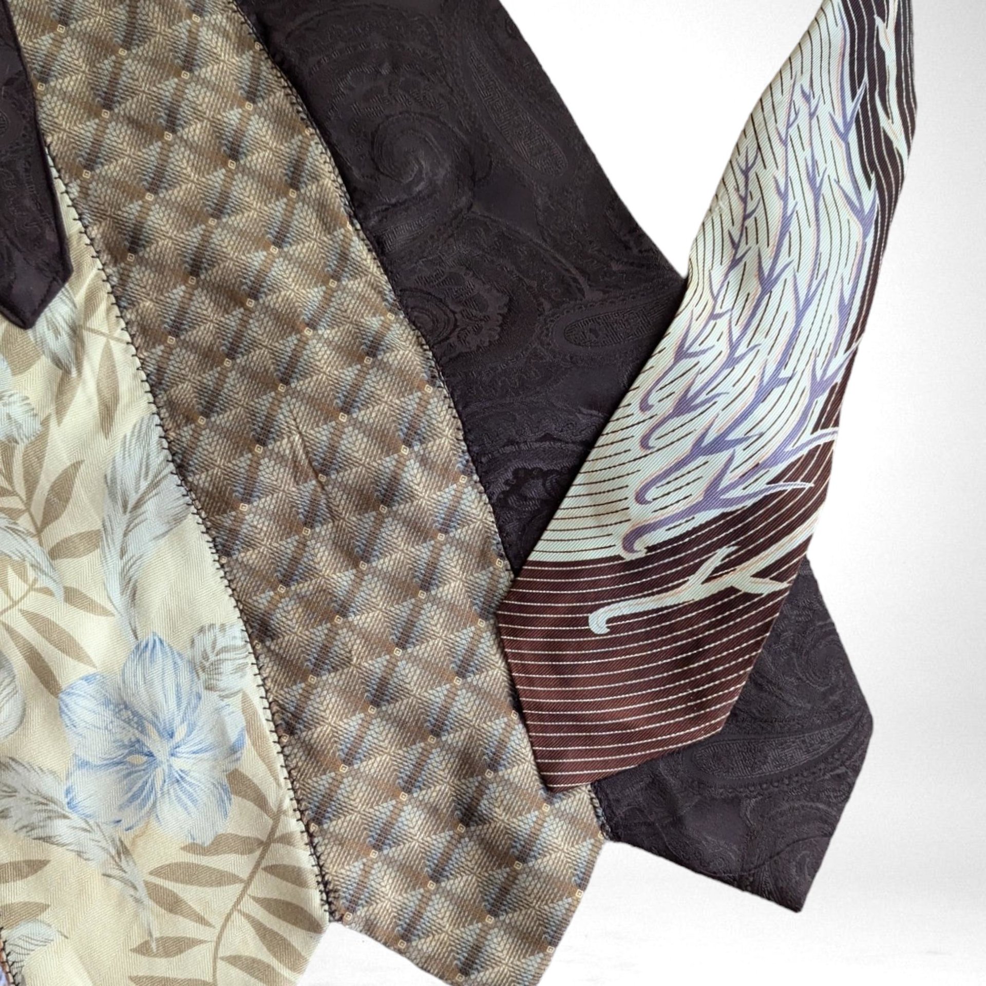 Upcycled Necktie Apron | Handmade from Vintage Ties | Unique Kitchen Apron | Eco-Friendly Gift | Retro Apron