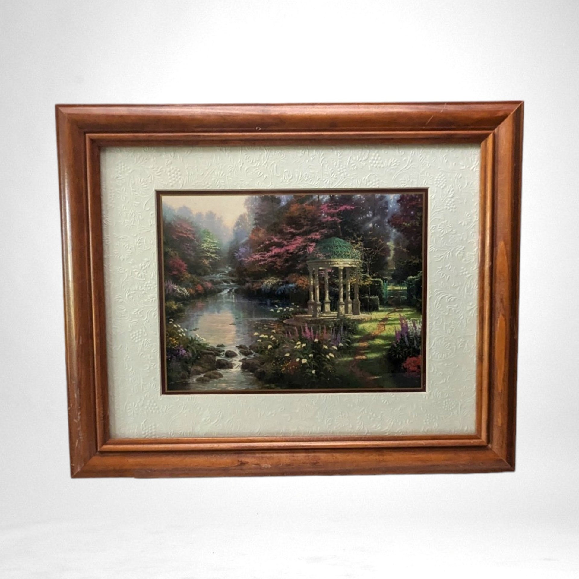 Vintage Thomas Kinkade "The Garden of Prayer" Framed Print | Inspirational Wall Art |  Home Decor | 16.5" x 13.5"
