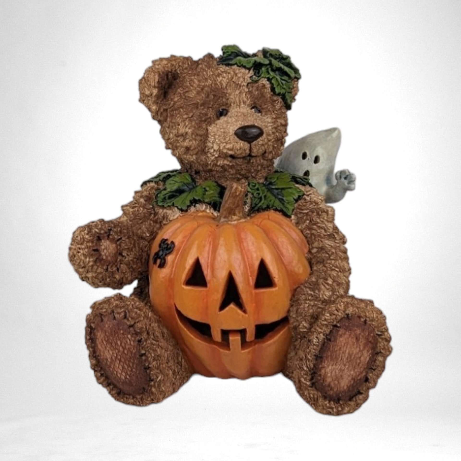 Vintage Halloween Teddy Bear and Ghost Light