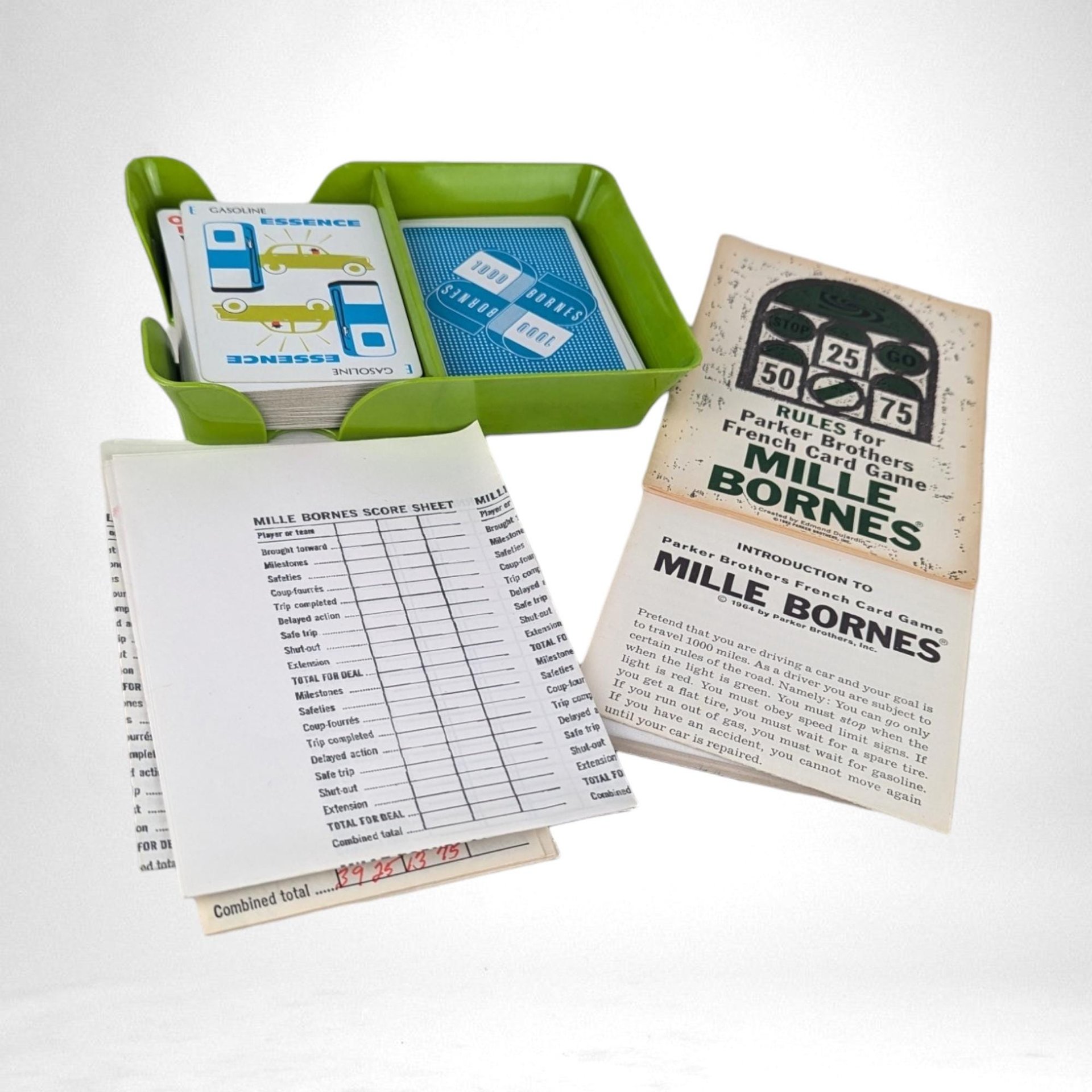 Vintage 1962 Parker Brothers Mille Bornes Card Game - French Racing Game - Retro Family Fun