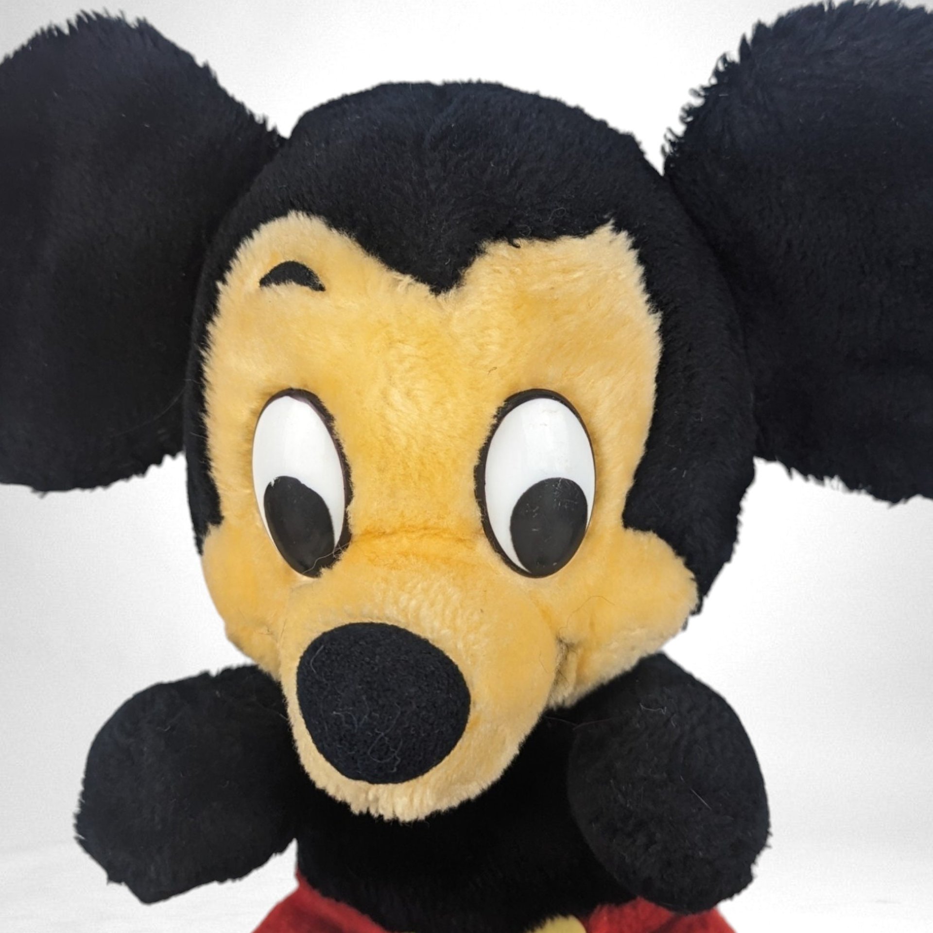 Vintage 1970s Mickey Mouse Plush | Walt Disney Productions Stuffed Animal Toy | Collectible Black Red Yellow Mickey Plush