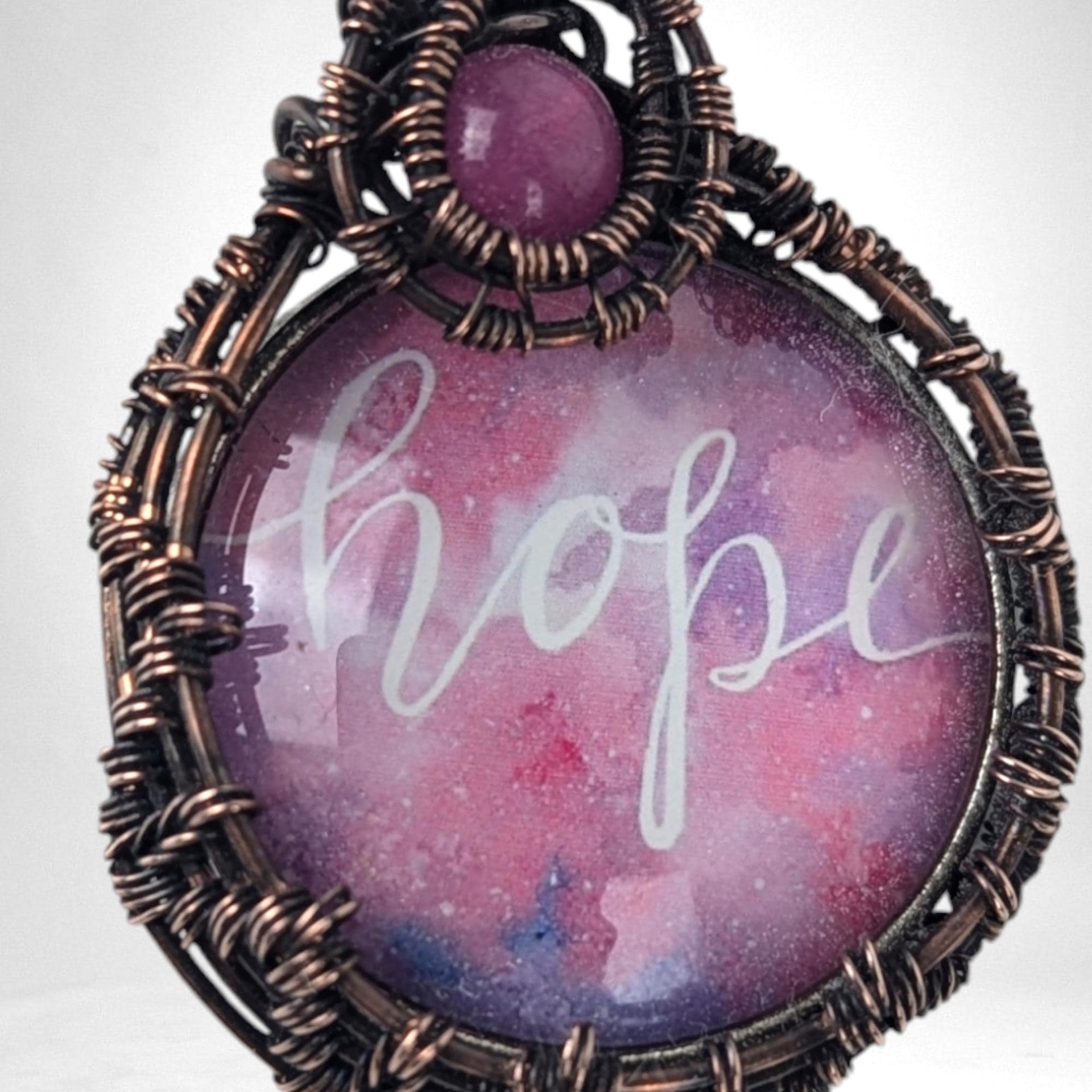 Handmade Copper Wire Wrapped 'Hope' Pendant | Inspirational Jewelry | Artisan Crafted Necklace | Unique Gift for Her