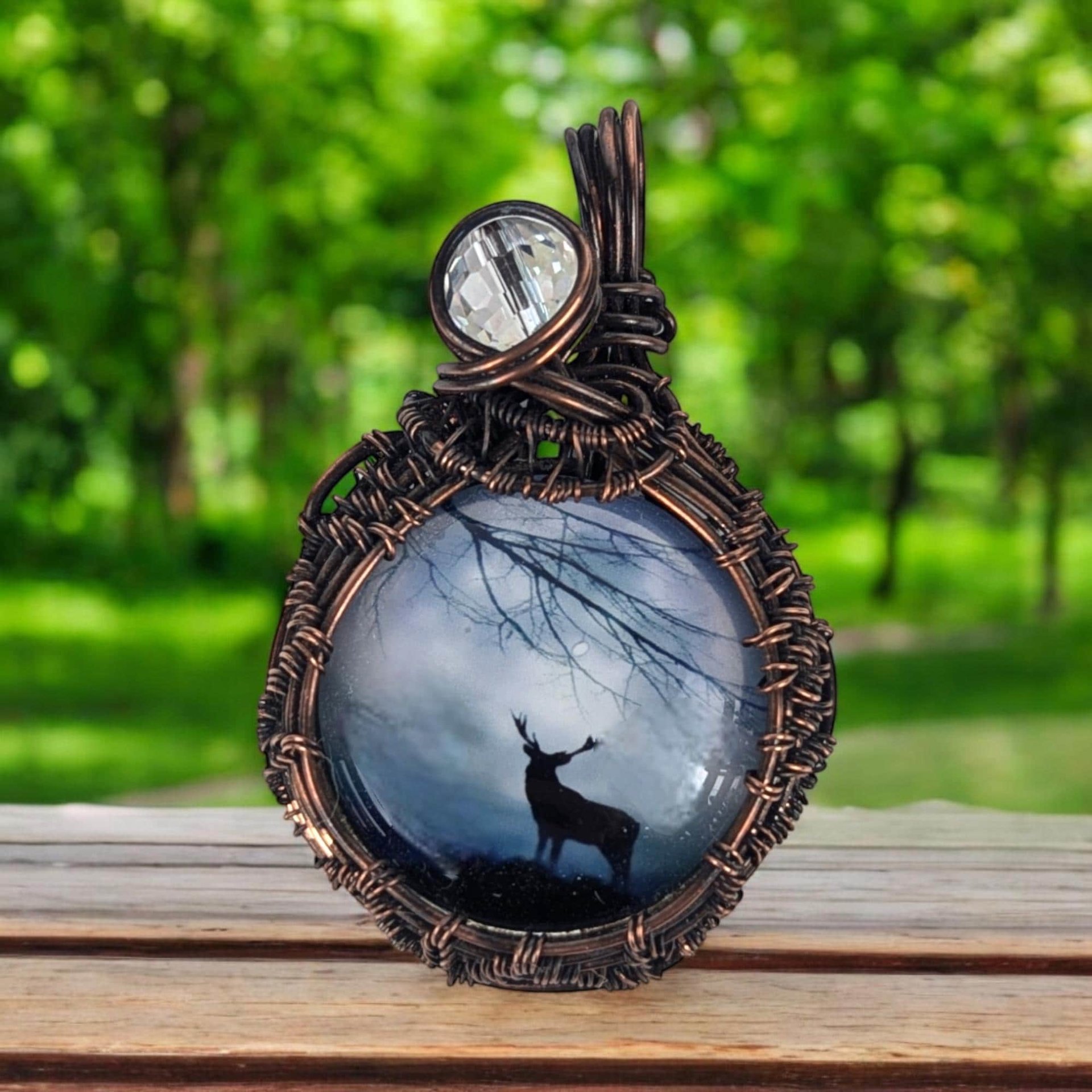 Copper Wire Wrapped Moose Pendant | Handmade Artisan Jewelry | Nature-Inspired Necklace | Unique Gift for Wildlife Lovers