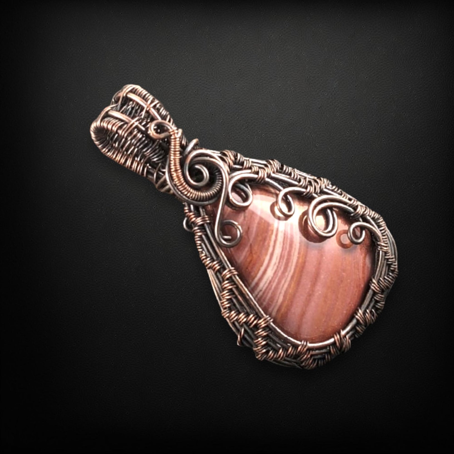 Unique Mookaite Jasper Pendant | Copper Wire Wrapped | Earthy Elegance | Gift Idea
