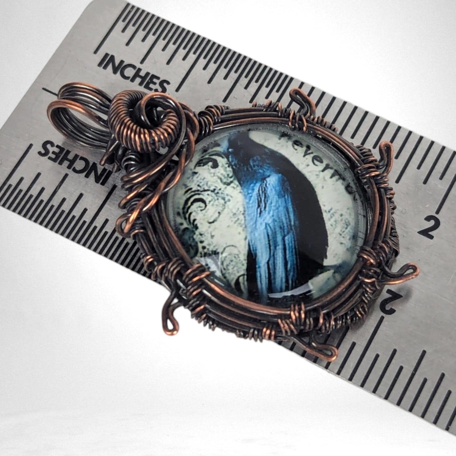 Raven Pendant | Handcrafted Copper Wire Wrapped | Mystical Jewelry | Symbolism Gift