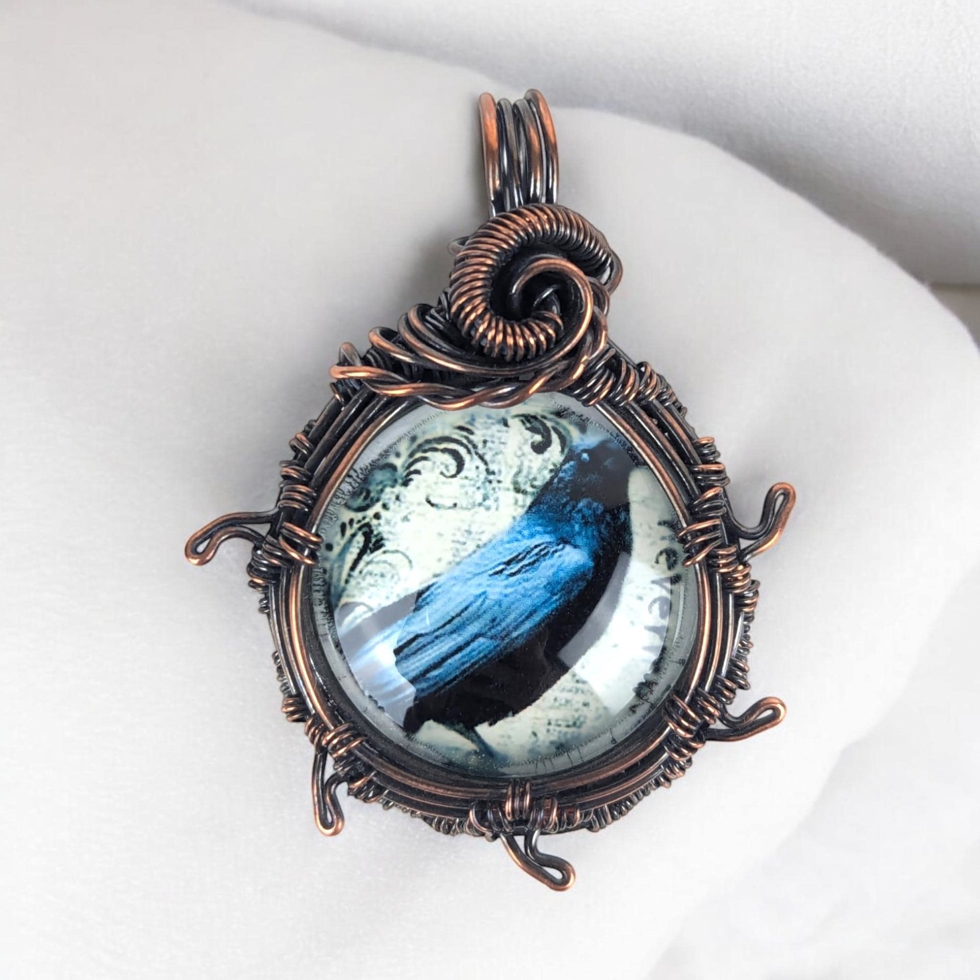 Raven Pendant | Handcrafted Copper Wire Wrapped | Mystical Jewelry | Symbolism Gift