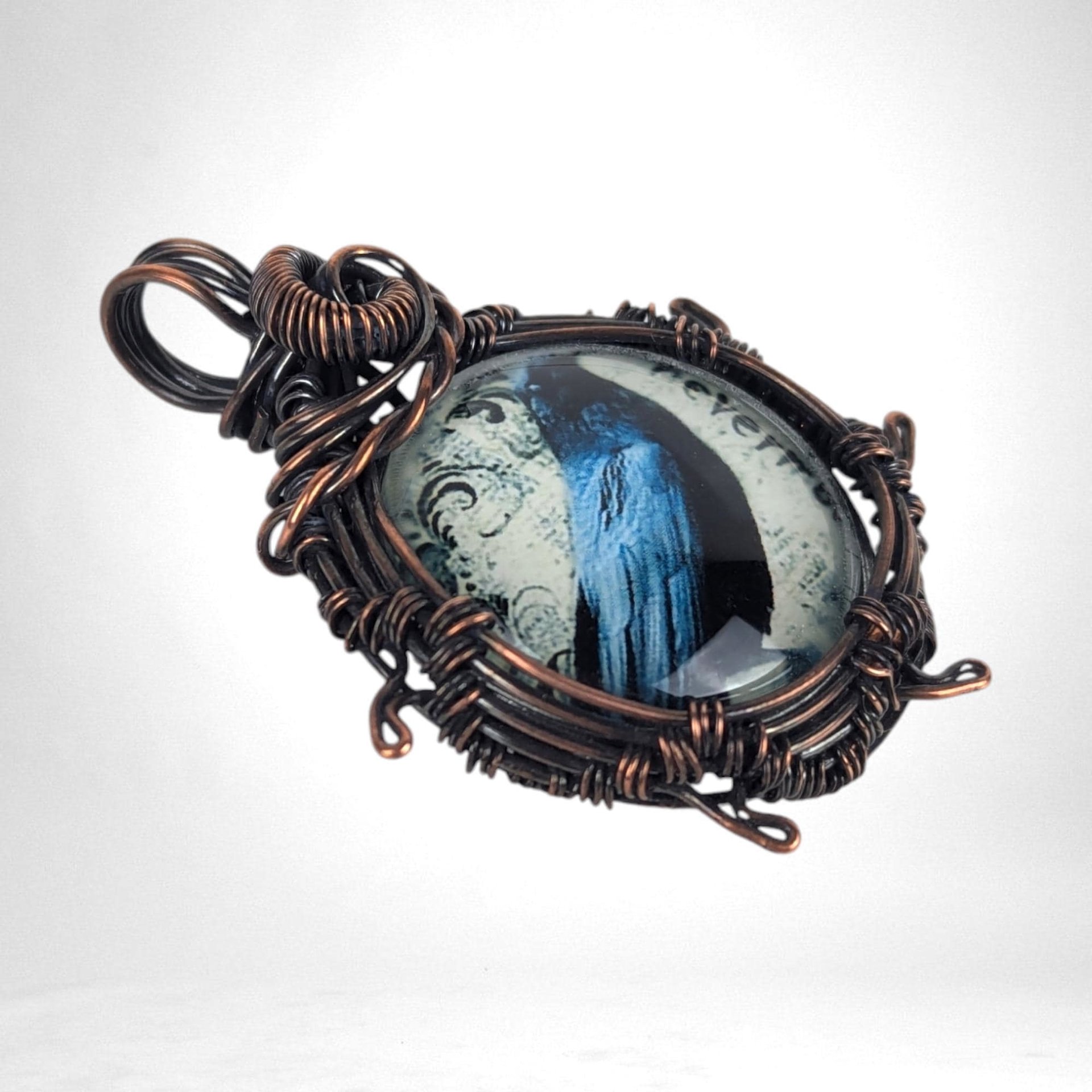Raven Pendant | Handcrafted Copper Wire Wrapped | Mystical Jewelry | Symbolism Gift