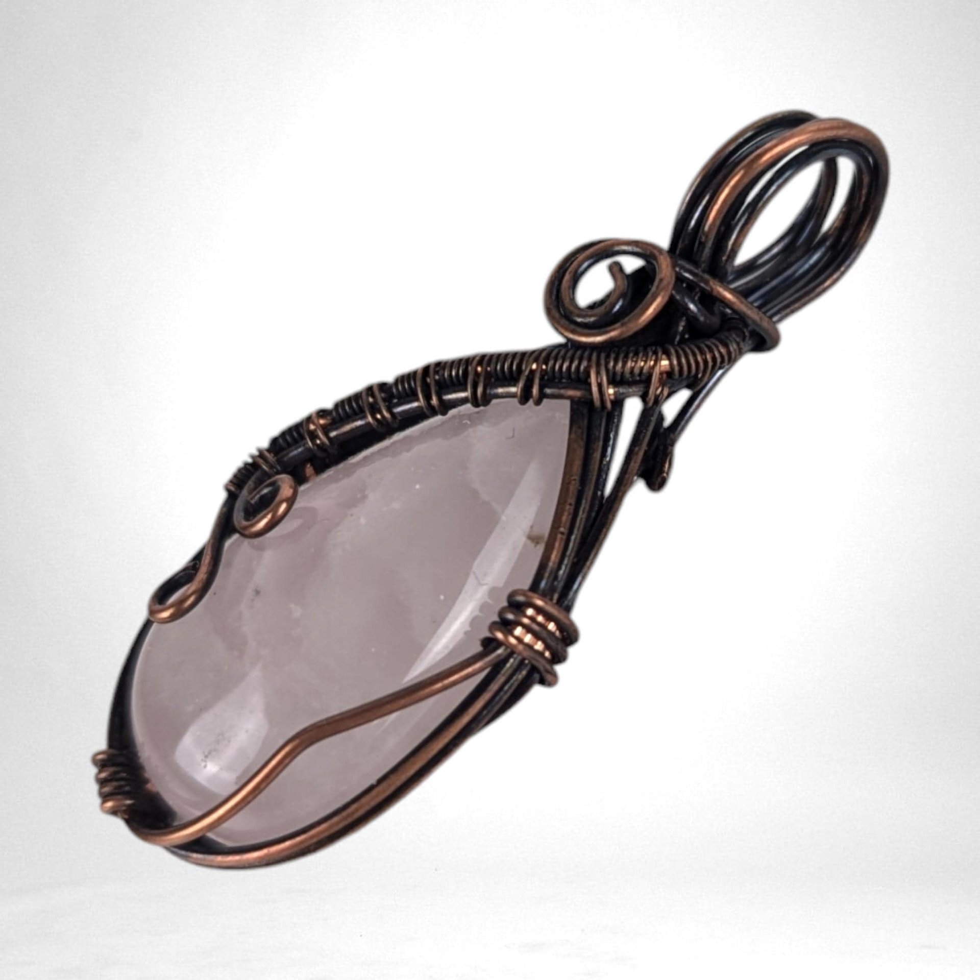 Rose Quartz Pendant | Copper Wire Wrapped | Healing Crystal Jewelry | Gift for Self-Love