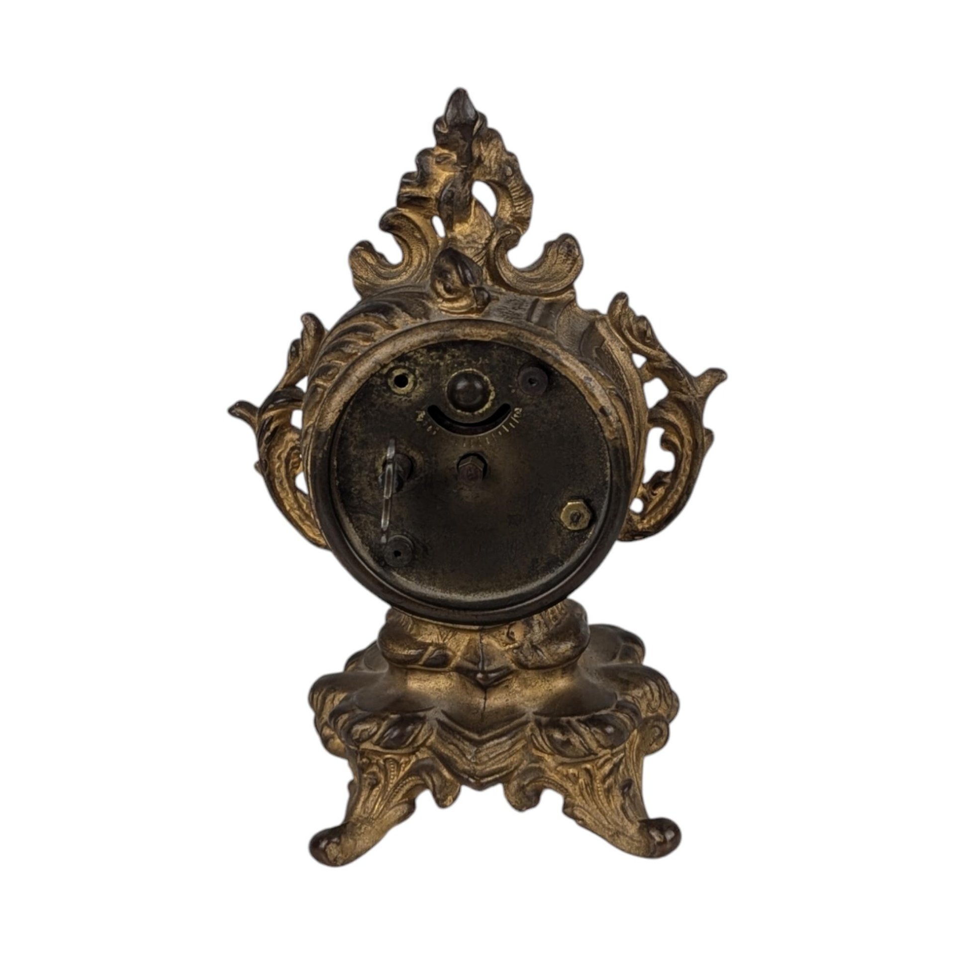 Antique New Haven Small Bronze Clock, Does Not Work