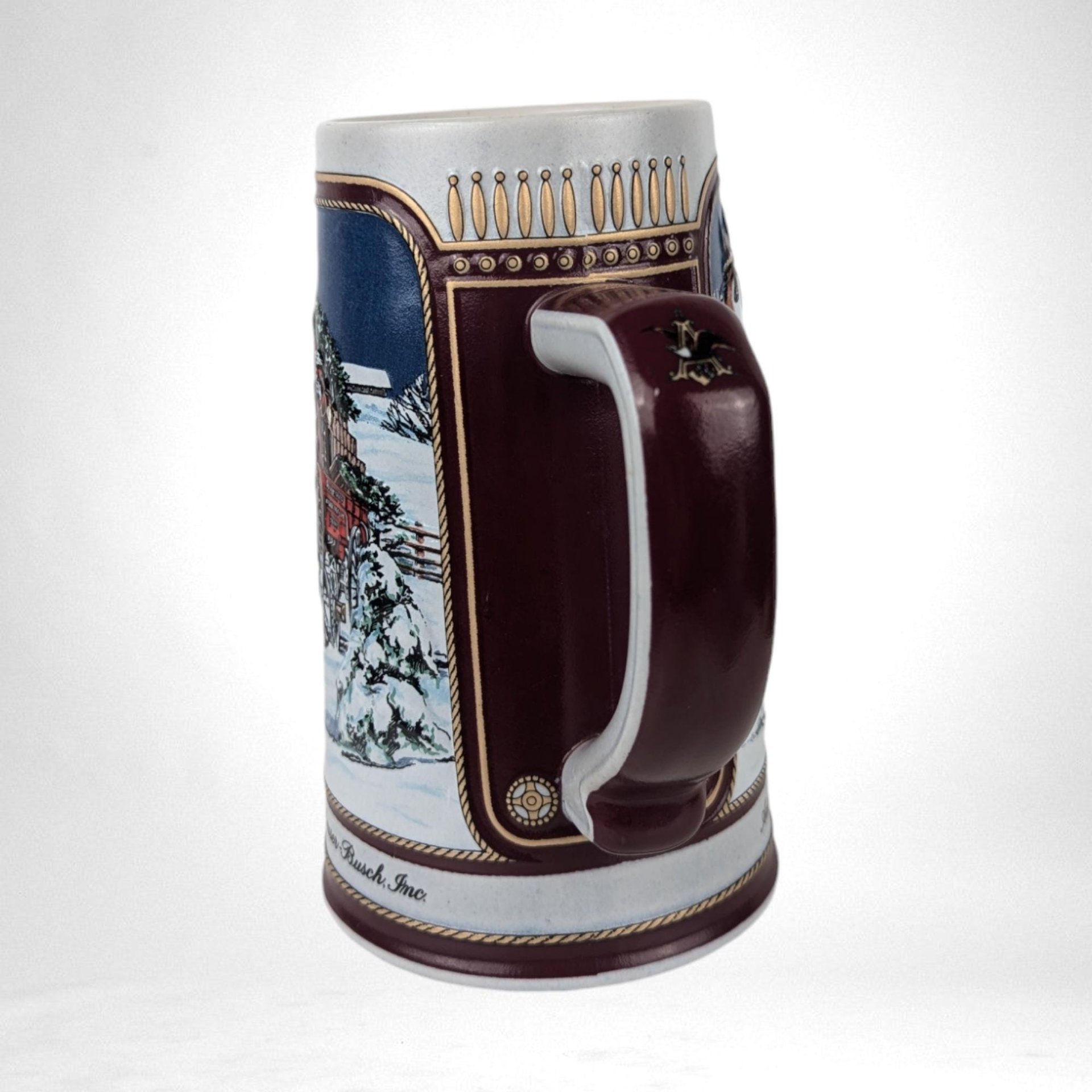 Vintage 1989 Anheuser-Busch Collector Stein "The Hitch on a Winter's Evening" | Beer Stein | Holiday Decor