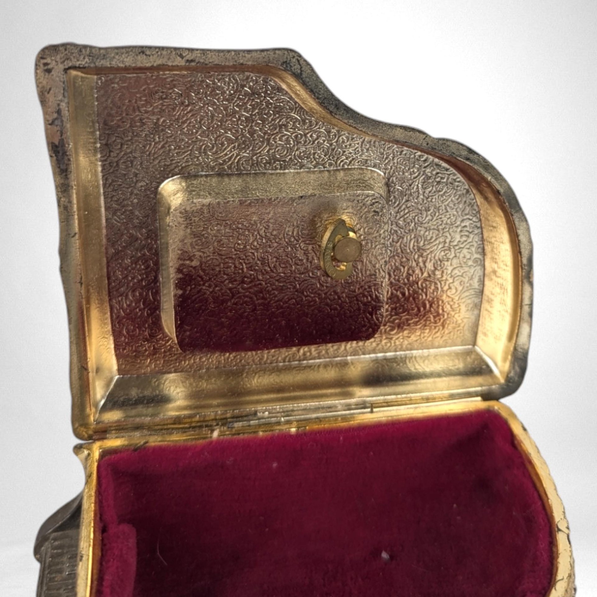 Vintage Metal Piano Music Box | Floral Decor | Plays "The Entertainer" | Collectible Music Box | Gift for Music Lovers