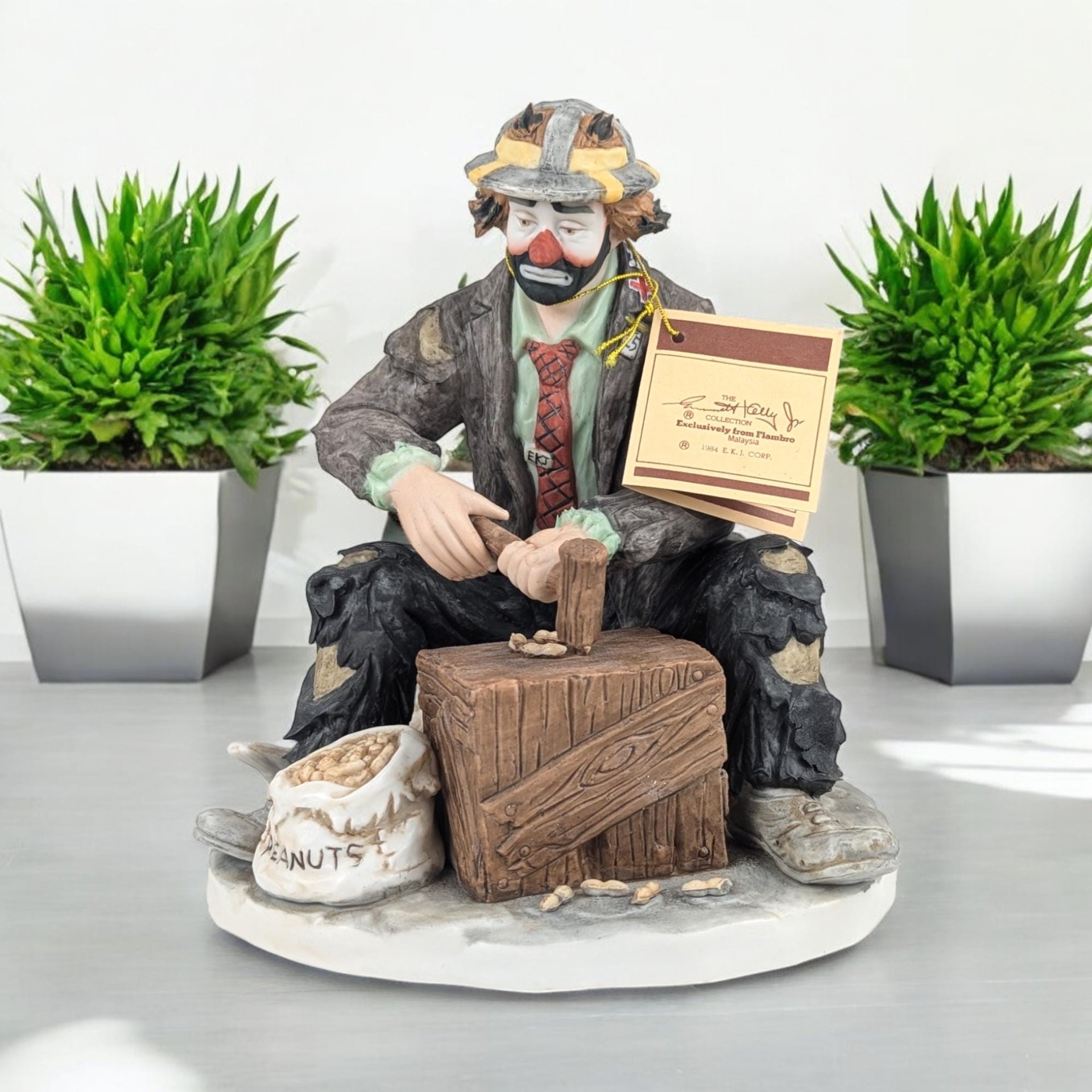 SIGNED Emmett Kelly Jr. Peanut Butter Figurine, Limited Edition, Clown Collectible, Vintage 1984