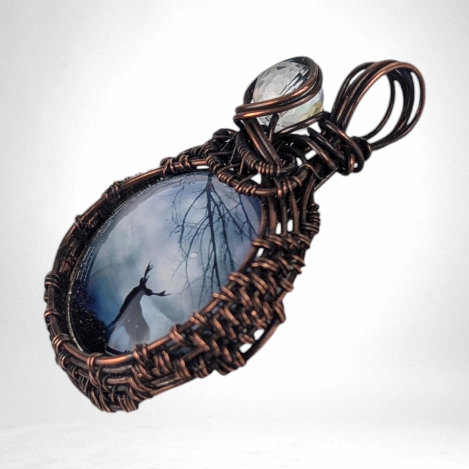 Copper Wire Wrapped Moose Pendant | Handmade Artisan Jewelry | Nature-Inspired Necklace | Unique Gift for Wildlife Lovers