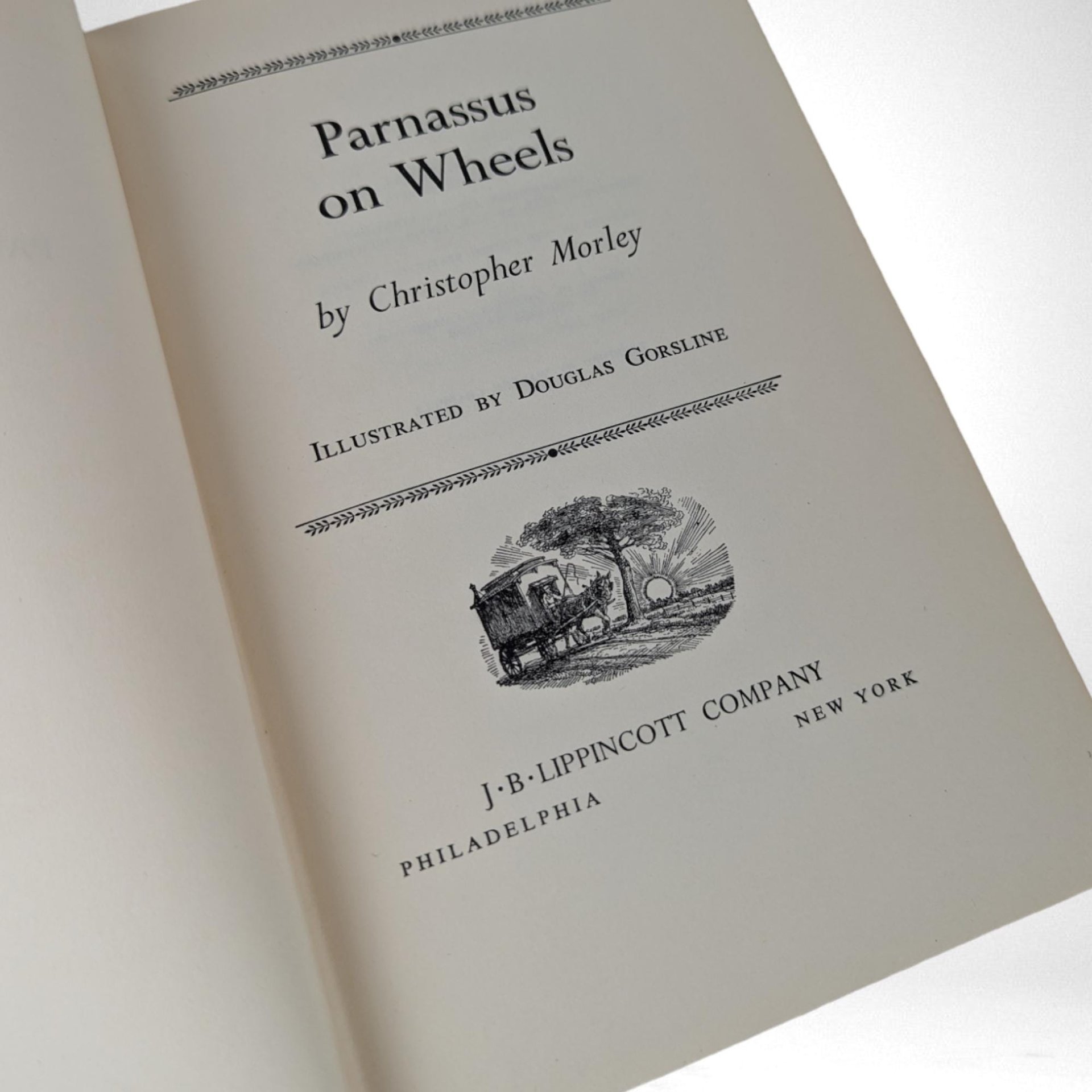 1955 Parnassus on Wheels by Christopher Morley, Hardcover Book