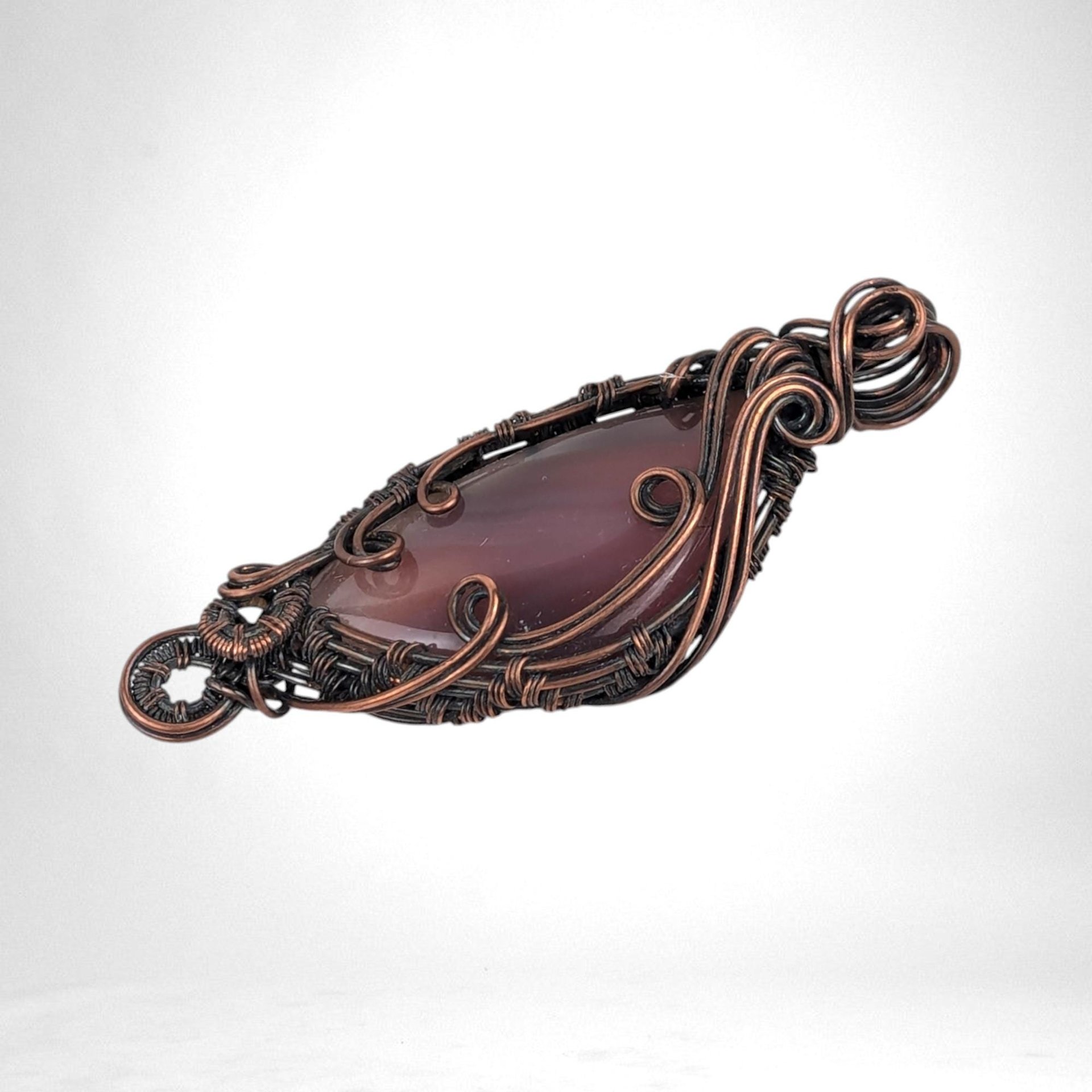 Handmade Wire Wrapped Copper Labradorite Pendant | Unique Gemstone Jewelry | Artisan Crafted Necklace | Bohemian Style Accessory