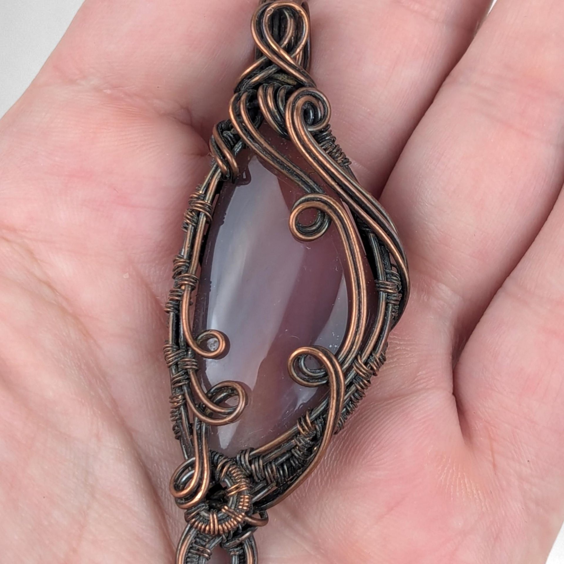 Handmade Wire Wrapped Copper Labradorite Pendant | Unique Gemstone Jewelry | Artisan Crafted Necklace | Bohemian Style Accessory