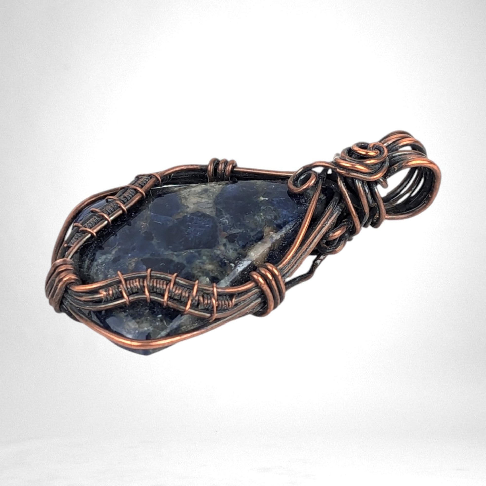 Handmade Copper Wire Wrapped Sodalite Pendant | Blue Gemstone Jewelry | Unique Gift | Boho
