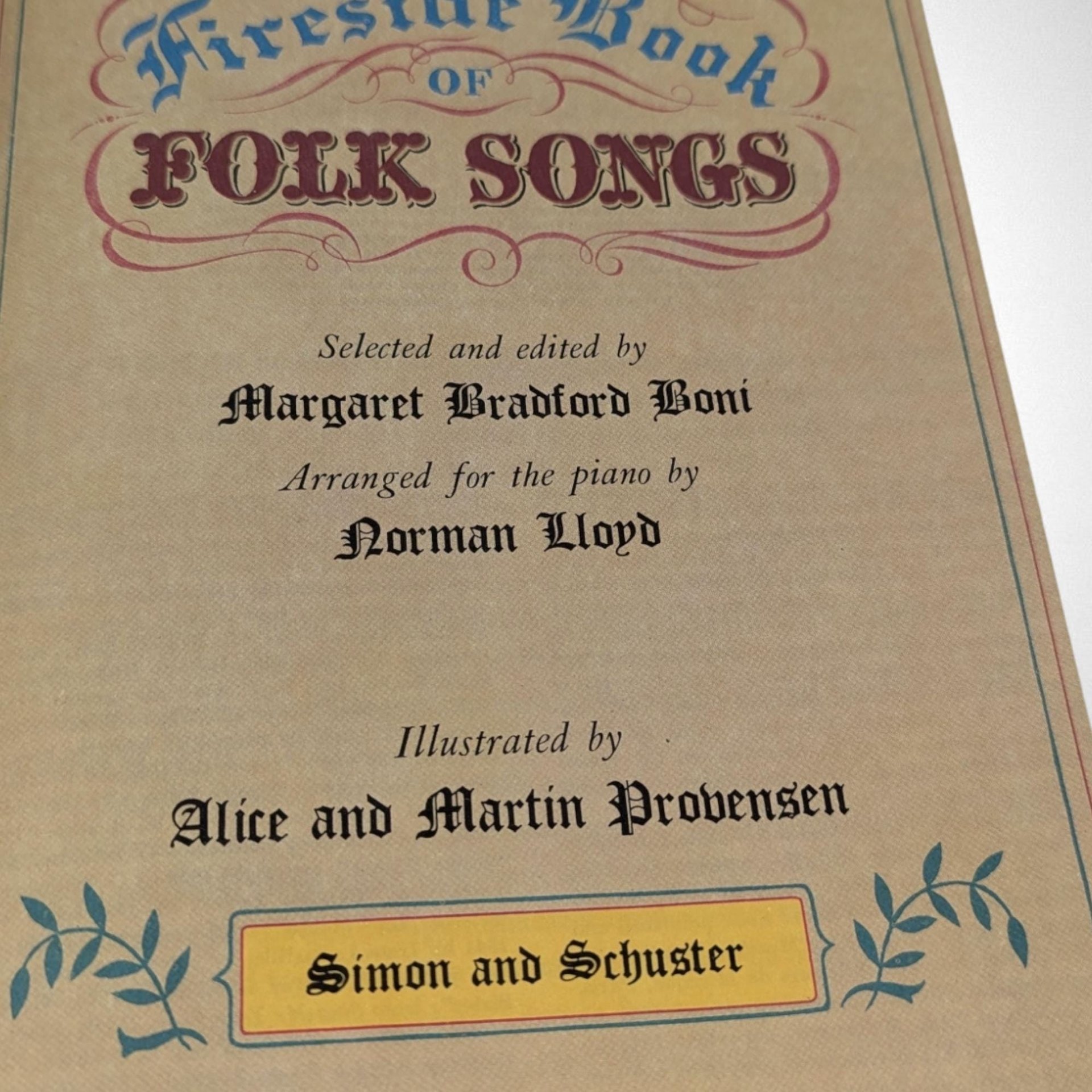 Vintage Fireside Book of Folk Songs | Hardcover Music Book | Classic American Folk Music | Collectible Songbook