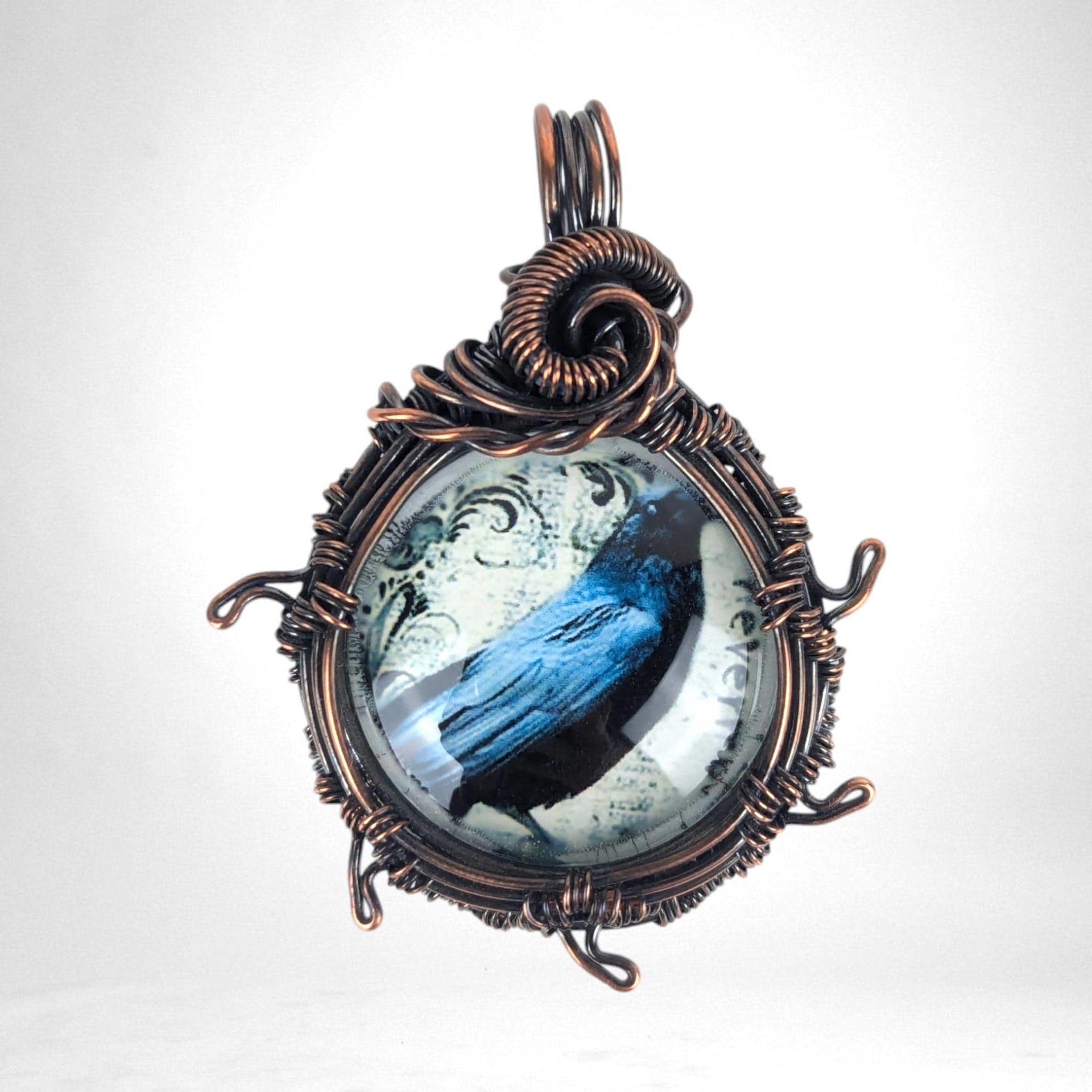 Raven Pendant | Handcrafted Copper Wire Wrapped | Mystical Jewelry | Symbolism Gift
