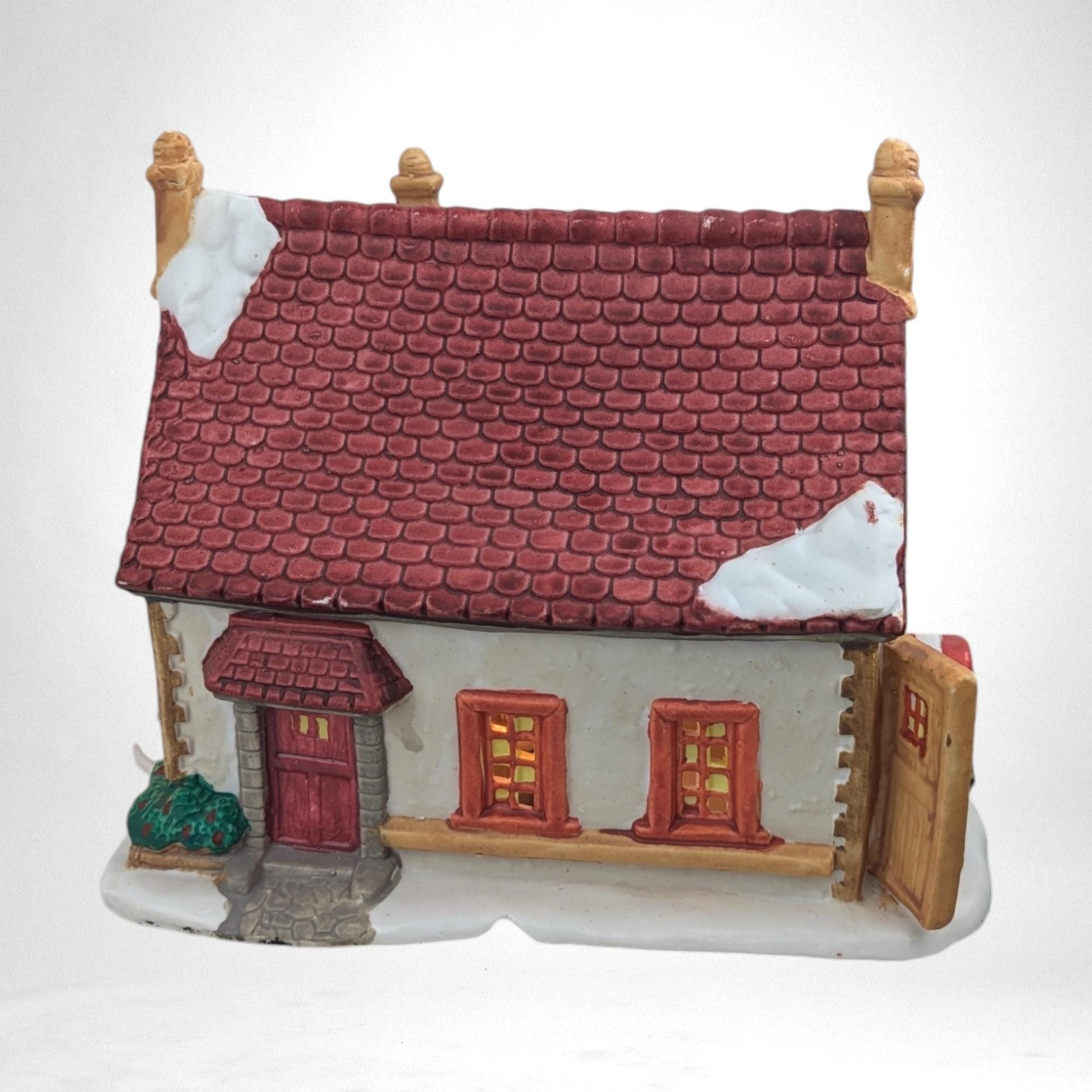 Vintage 1997 St. Nicholas Square Honeybee Florist Village House with Light - Christmas Decor