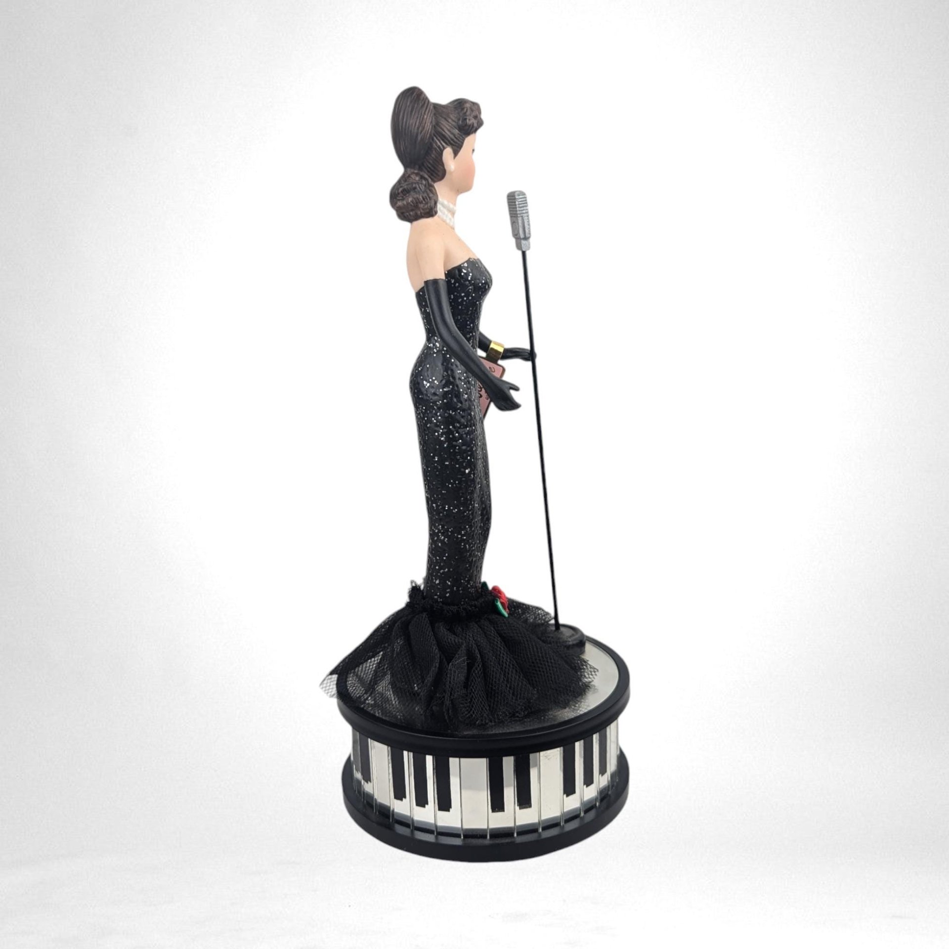 Vintage 1991 Brunette Barbie "Solo in the Spotlight" Music Box Figurine - 10" Ceramic, Excellent Condition w/ Box