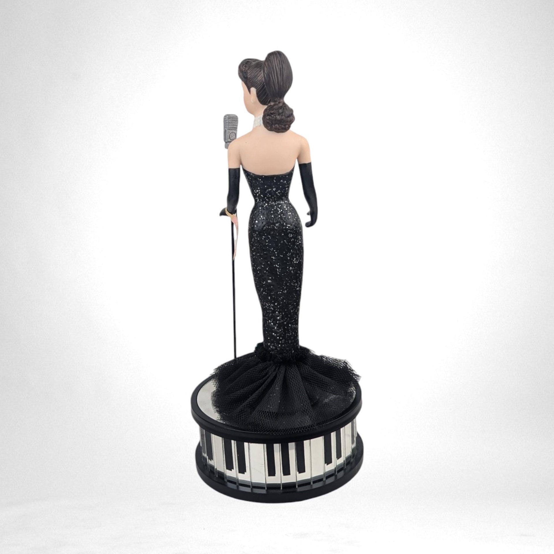 Vintage 1991 Brunette Barbie "Solo in the Spotlight" Music Box Figurine - 10" Ceramic, Excellent Condition w/ Box