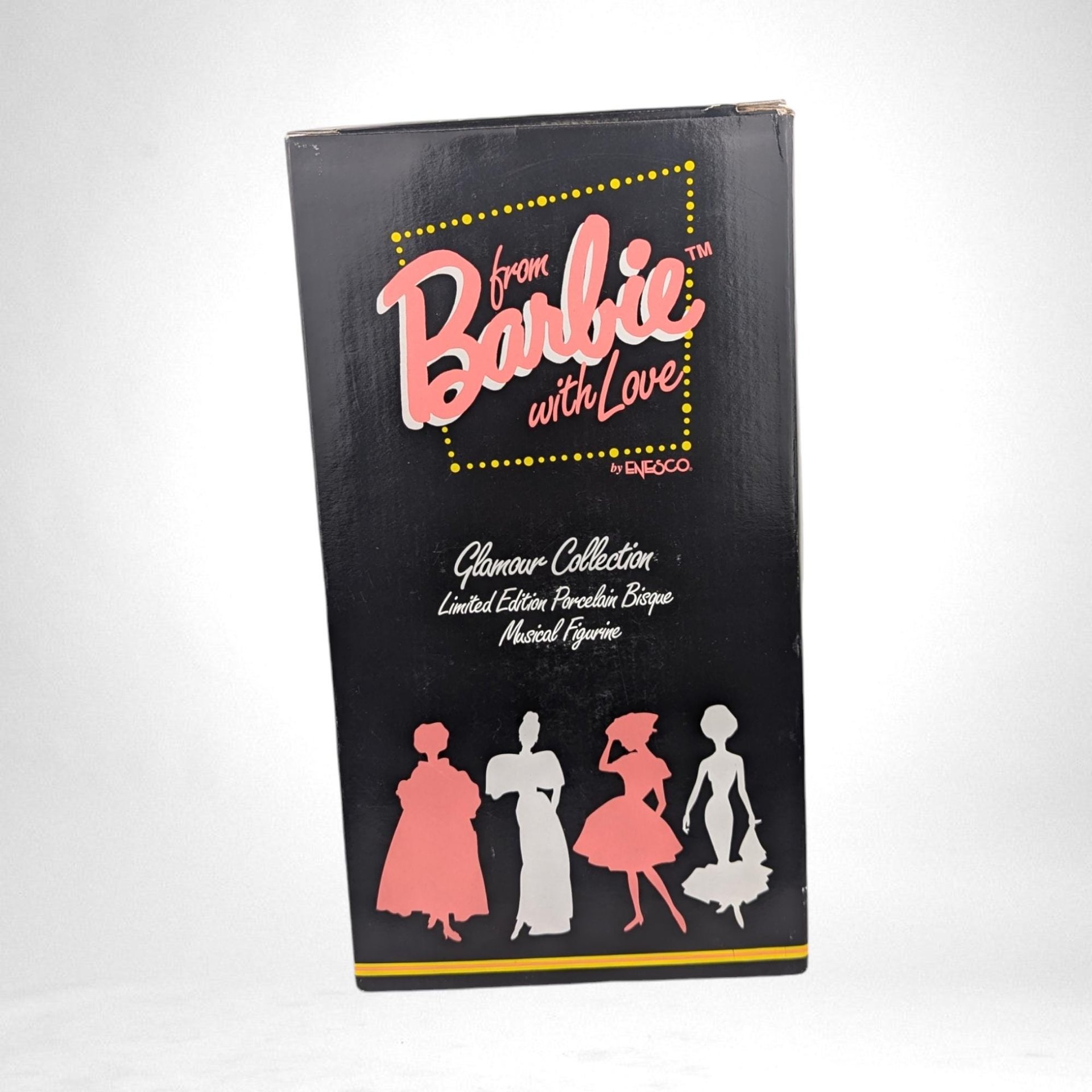 Vintage 1991 Brunette Barbie "Solo in the Spotlight" Music Box Figurine - 10" Ceramic, Excellent Condition w/ Box
