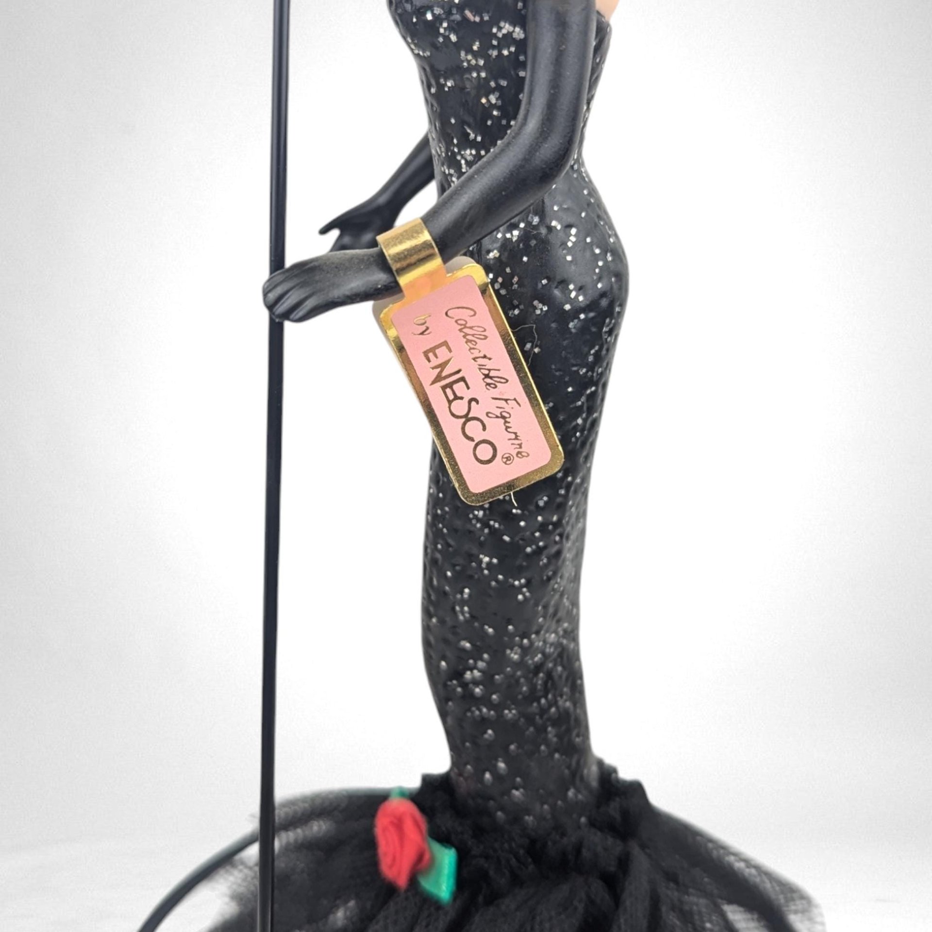 Vintage 1991 Brunette Barbie "Solo in the Spotlight" Music Box Figurine - 10" Ceramic, Excellent Condition w/ Box