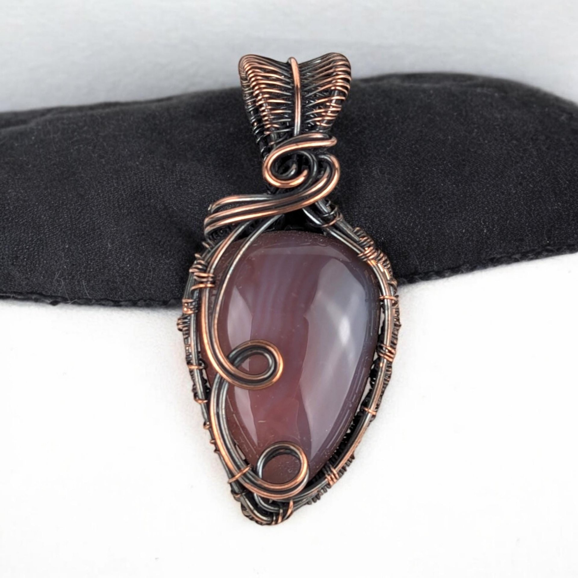 Handmade Copper Wire Wrapped Montana Agate Pendant, Unique Artisan Jewelry, Nature Inspired Gift