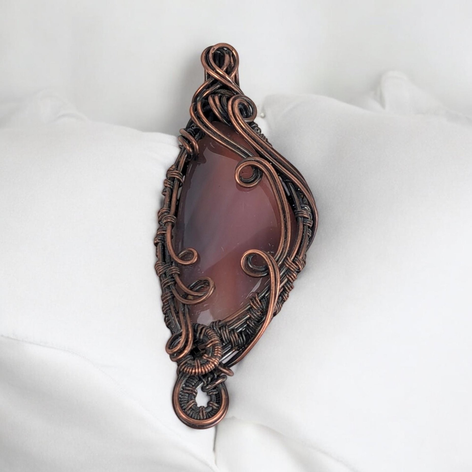 Handmade Wire Wrapped Copper Labradorite Pendant | Unique Gemstone Jewelry | Artisan Crafted Necklace | Bohemian Style Accessory