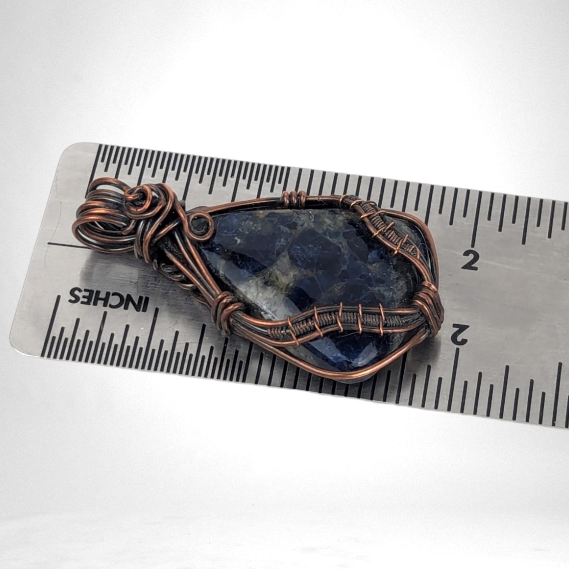 Handmade Copper Wire Wrapped Sodalite Pendant | Blue Gemstone Jewelry | Unique Gift | Boho