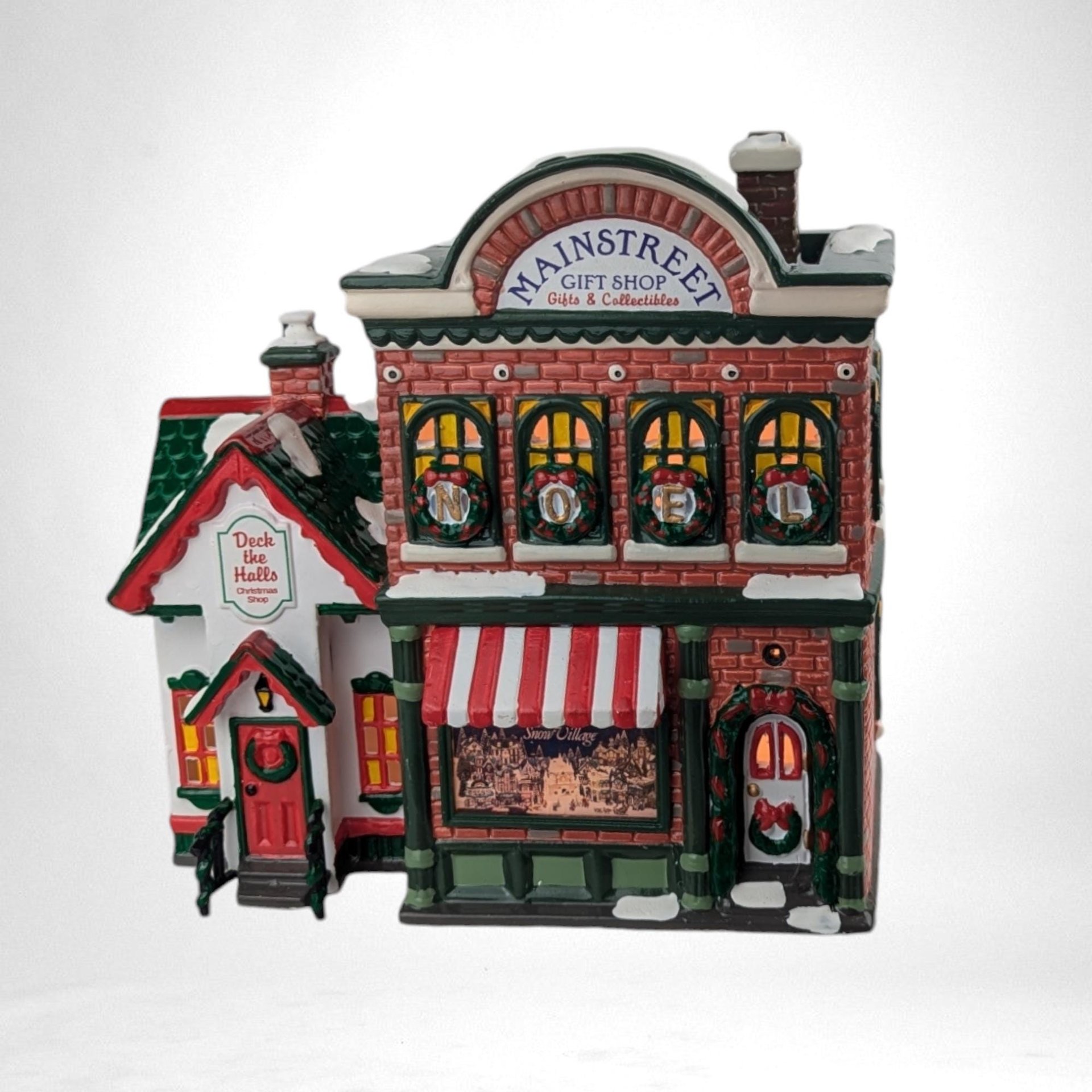 Vintage 1997 Department 56 Main Street Gift Shop | Original Snow Village | Lighted Christmas Village House | Ceramic Holiday Decor