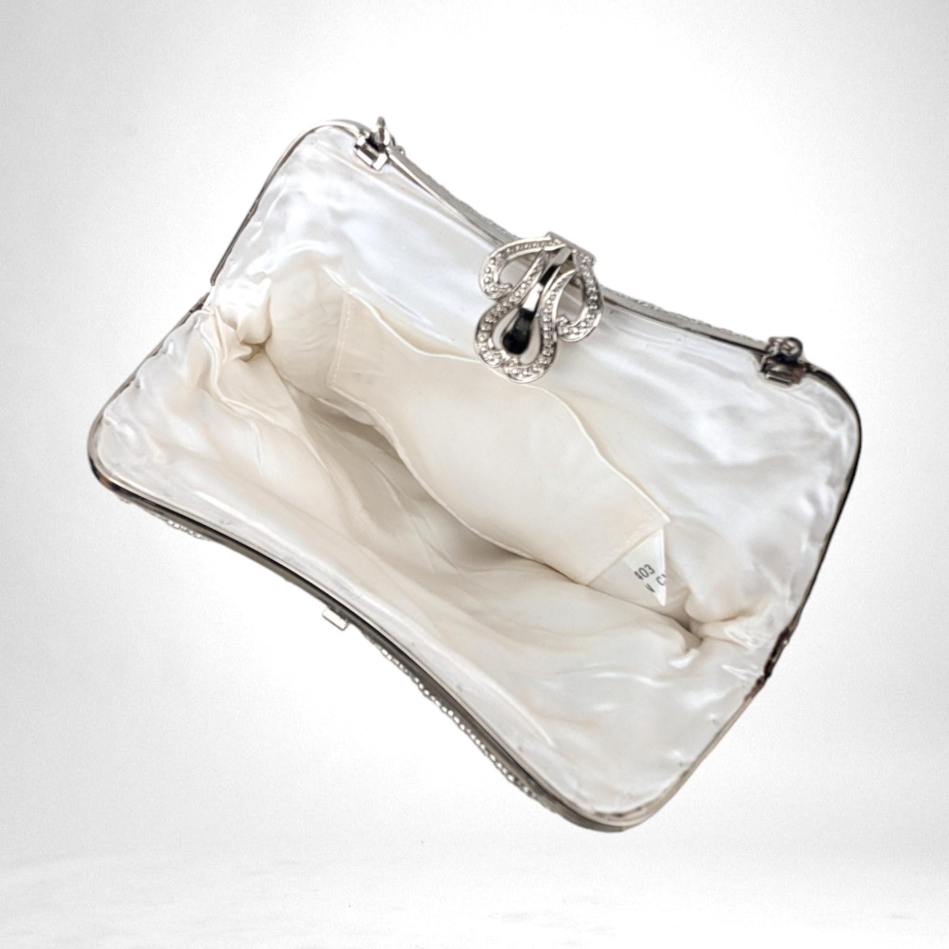 Vintage Silver Beaded Purse | Made in China | WPL11403 | Evening Bag | Unique Gift