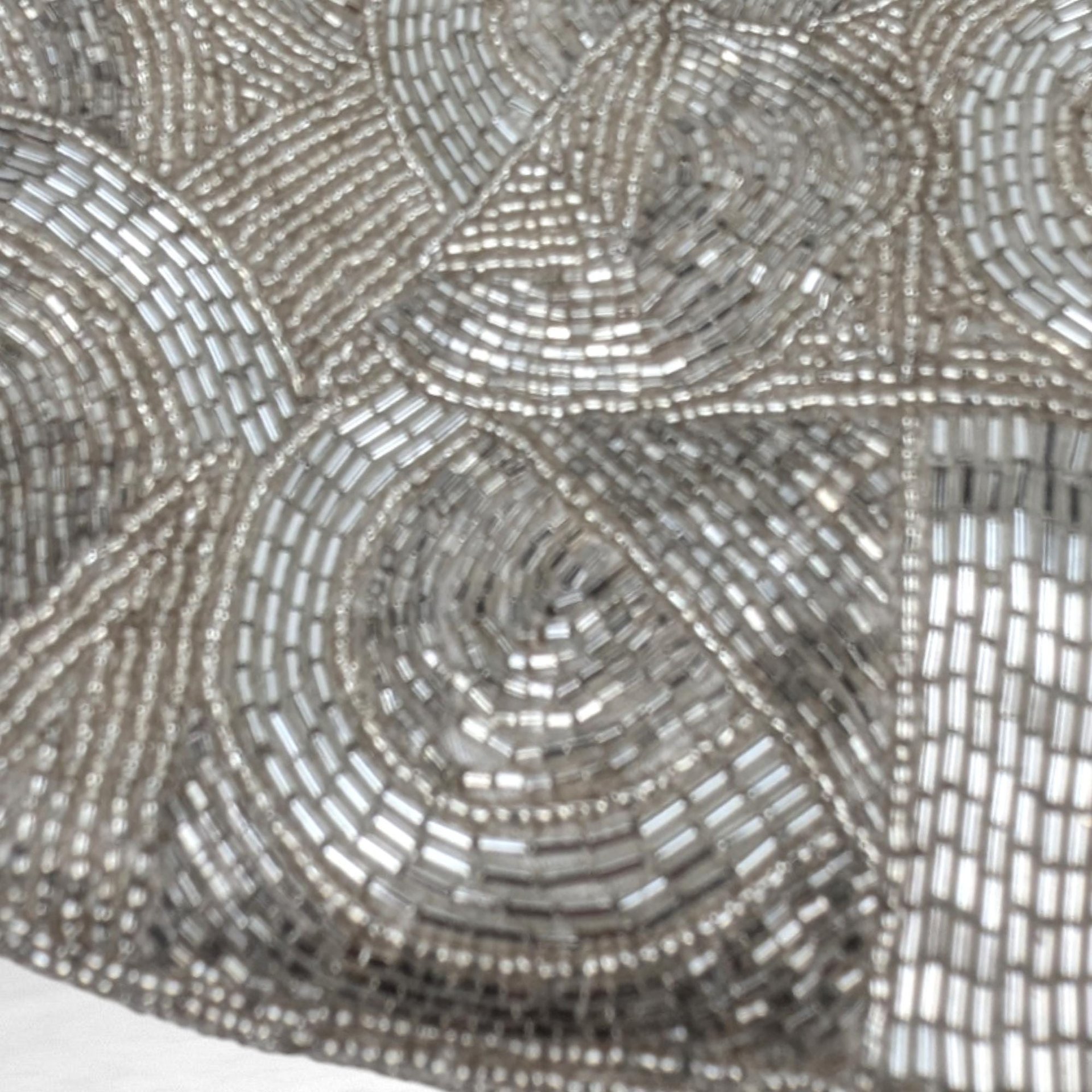 Vintage Silver Beaded Purse | Made in China | WPL11403 | Evening Bag | Unique Gift