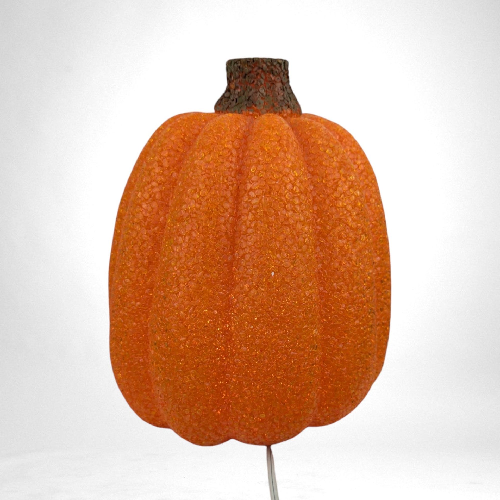 Vintage Melted Plastic Popcorn Light Up Jack O'Lantern | 9 1/2" Tall | Halloween Decor | Working Light